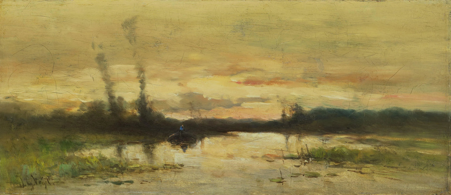 Landschap aan de vaart bij Hilversum – Johannes Gijsbert Vogel Vintage Landscape Art Print | Wall Art Poster