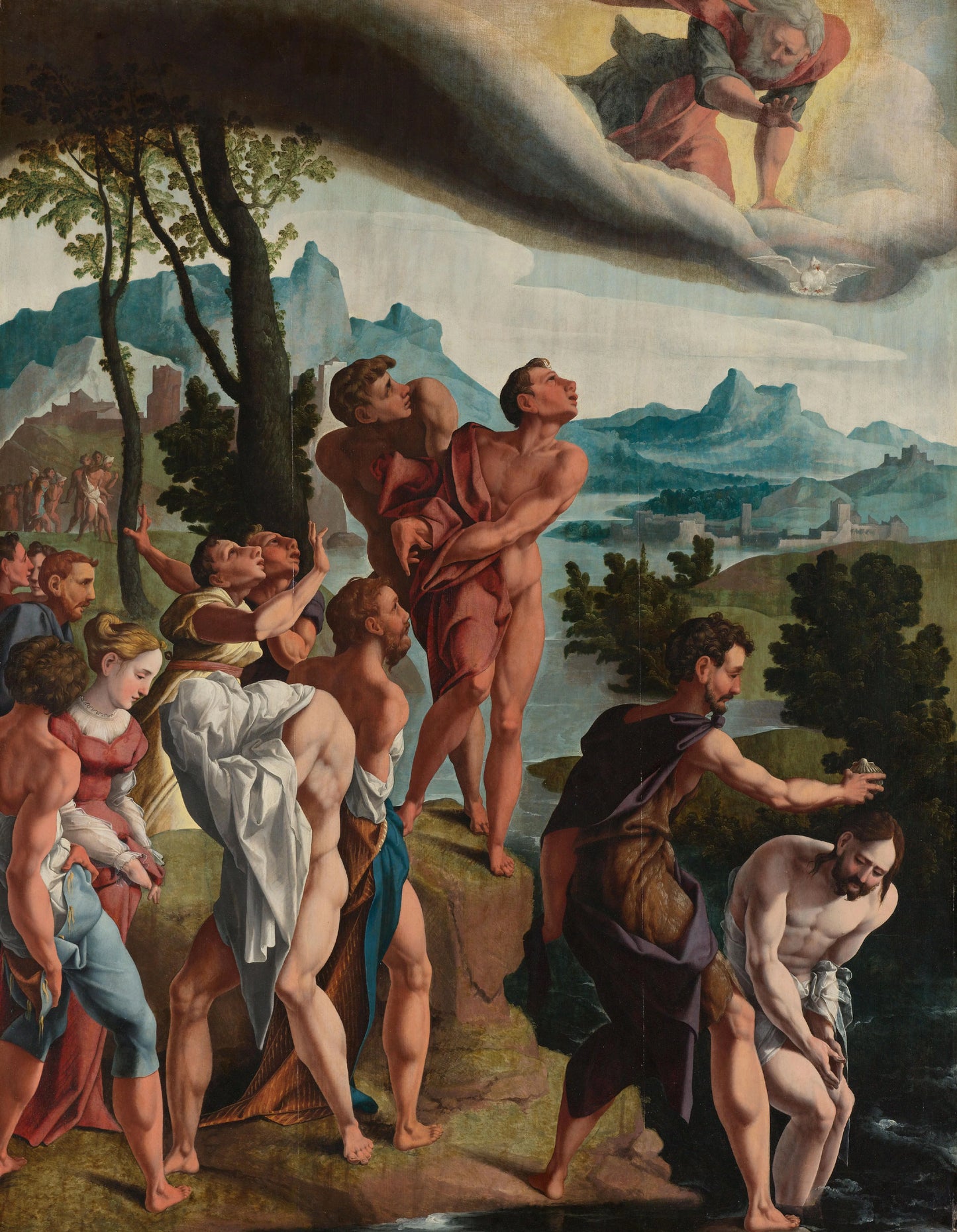 The Baptism of Christ – atelier van Jan van Scorel Vintage River Scene Art Print | Wall Art Poster