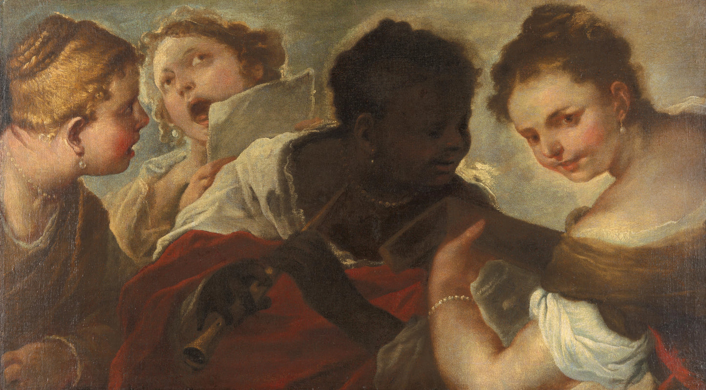 Four Women making Music – Luca Giordano Vintage Art Print | Wall Art Poster