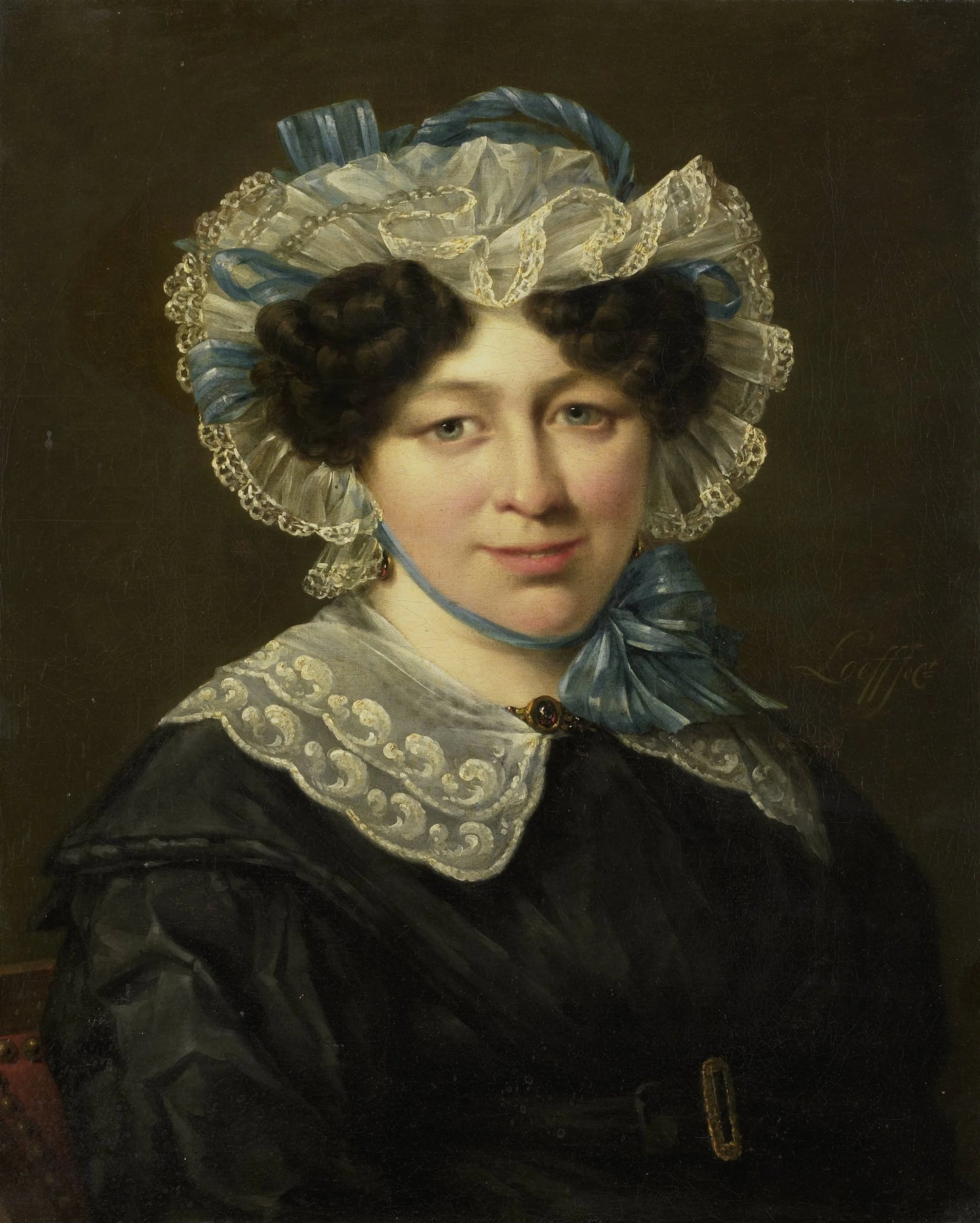 Portrait of Maria Adriana van der Sluys, Wife of Hermanus Martinus Eekhout – Hillebrand Dirk Loeff Vintage Portrait Art Print | Wall Art Poster