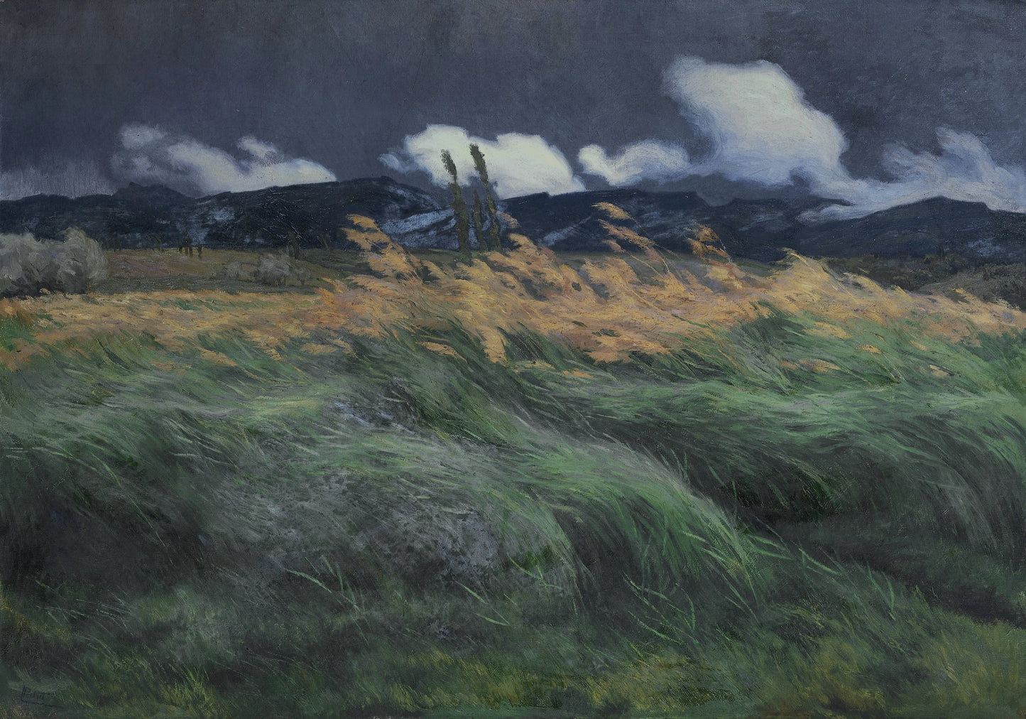 Landschap – Louis Patru (eigenhandig gesigneerd) Vintage Landscape Art Print | Wall Art Poster