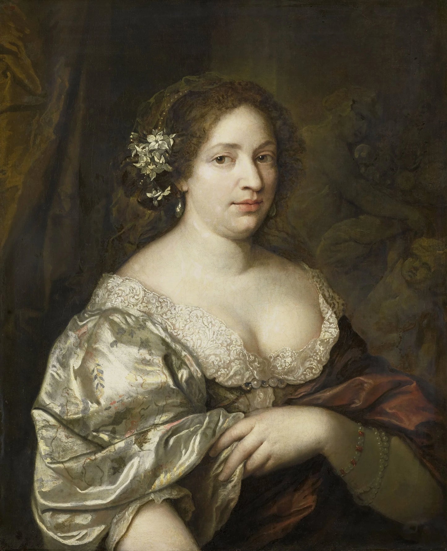 Portrait of Margaretha Godin (d. 1694), wife of the artist – Caspar Netscher Vintage Portrait Art Print | Wall Art Poster