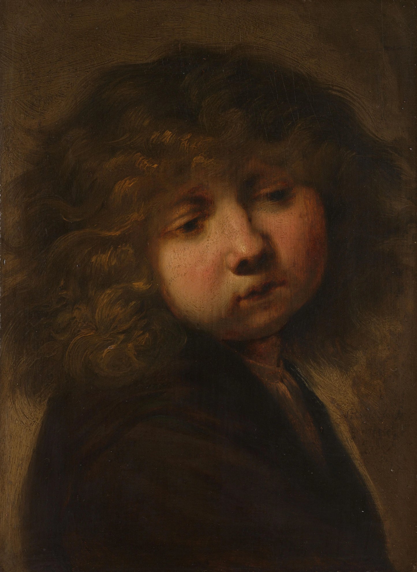 Head of a Boy – navolger van Jan Lievens Vintage Art Print | Wall Art Poster