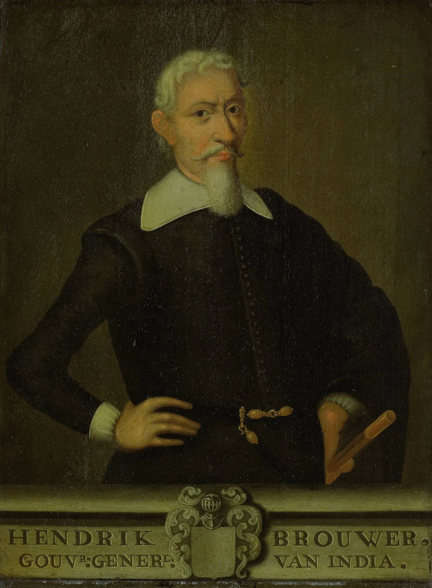 Portrait of Hendrik Brouwer, Governor-General of the Dutch East Indies – copy after anonymous Vintage Portrait Art Print | Wall Art Poster