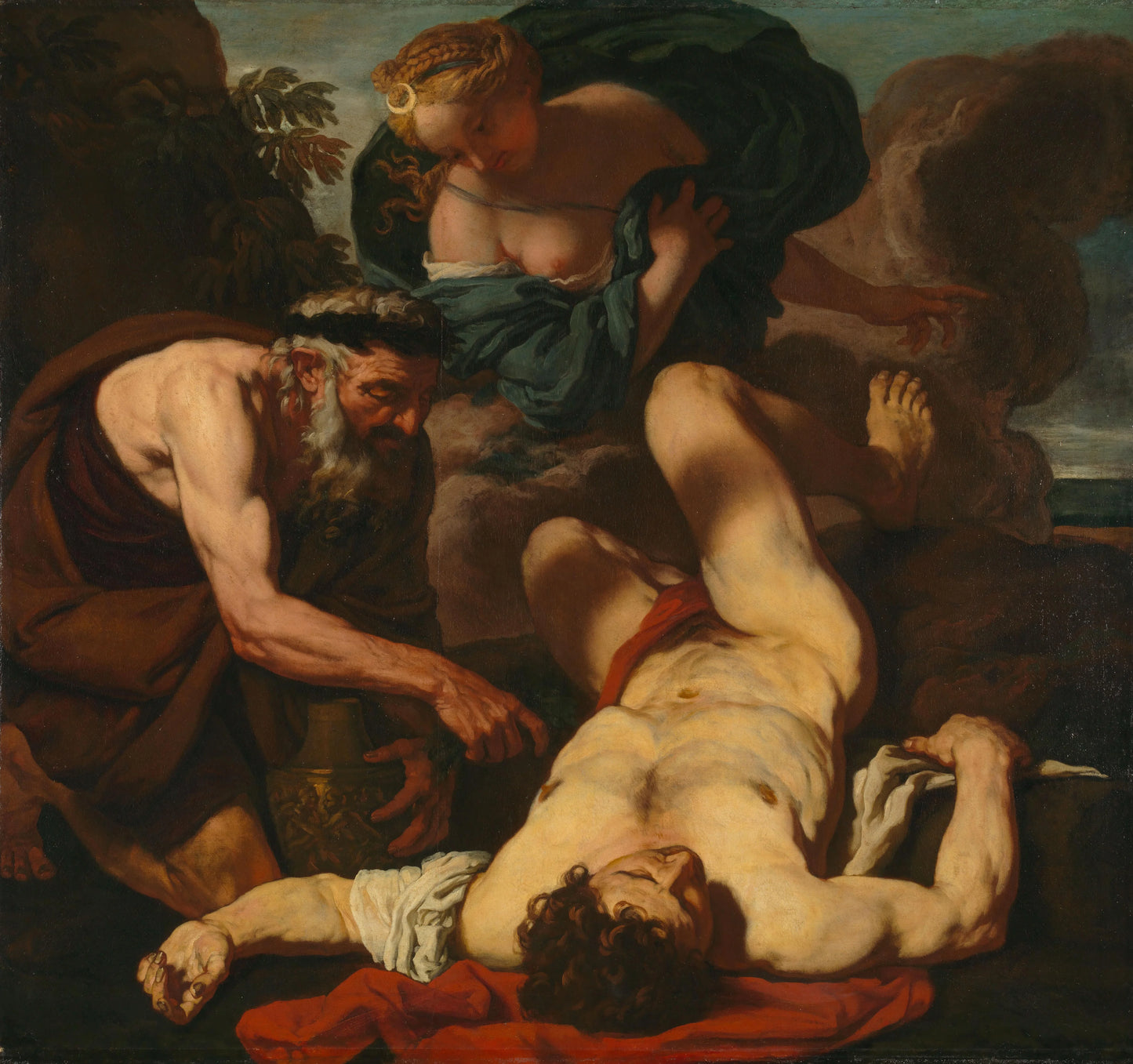 Selene and Endymion (formerly entitled The Death of Orion) – attributed to Johann Carl Loth Vintage Art Print | Wall Art Poster
