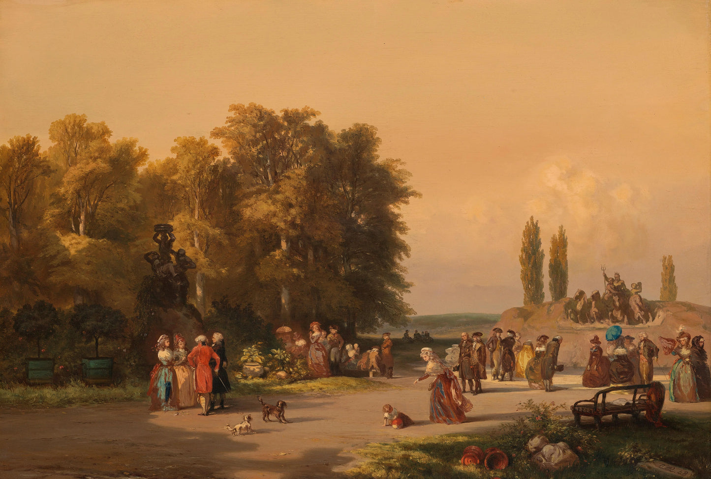 Park in the Vicinity of Paris – Charles Rochussen Vintage Garden Scene Art Print | Wall Art Poster