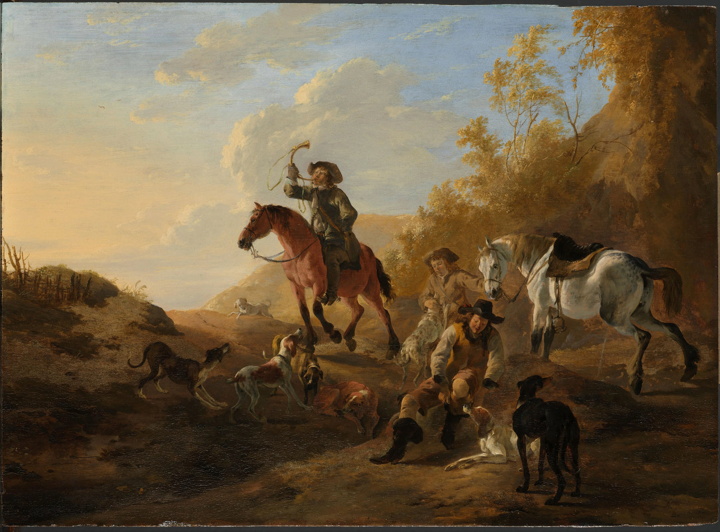 Hunters resting – Dirk Stoop Vintage Landscape Art Print | Wall Art Poster