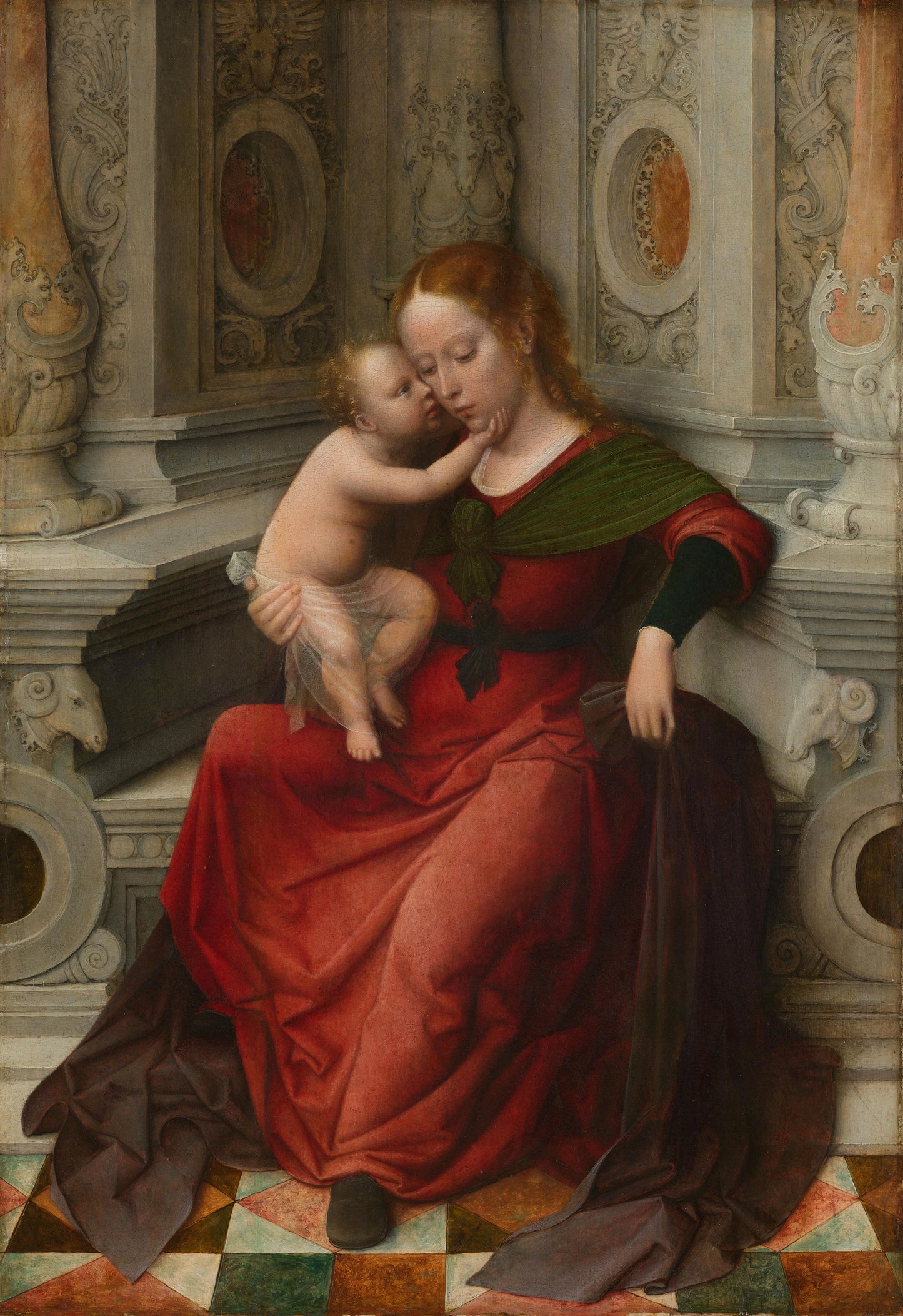 Virgin and Child – toegeschreven aan Adriaen Isenbrant Vintage Art Print | Wall Art Poster
