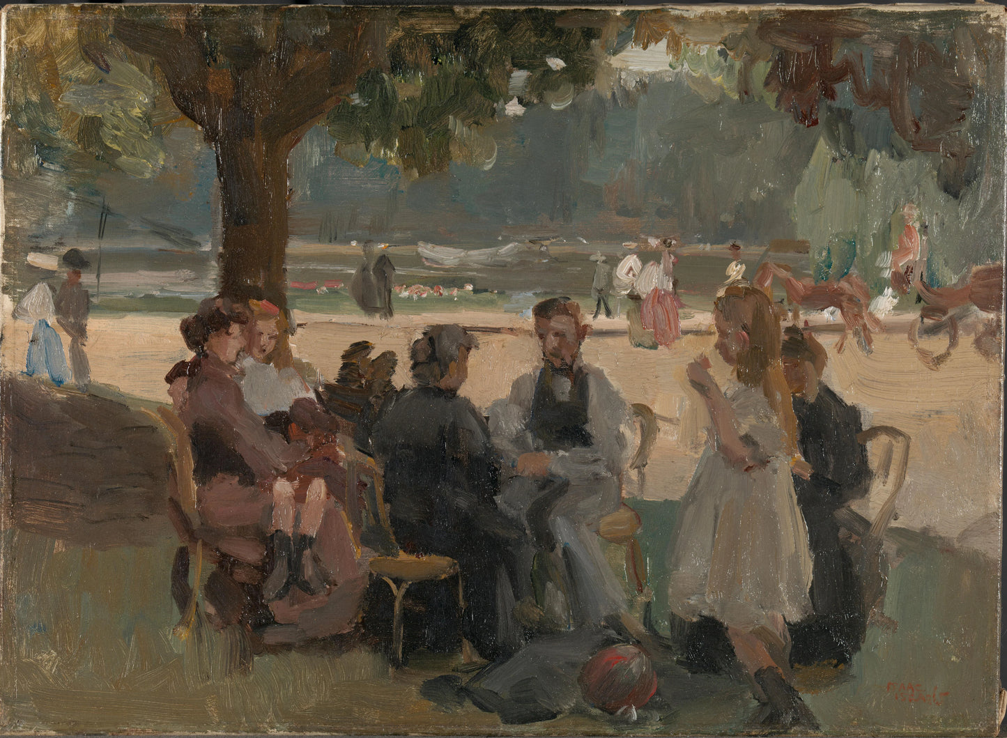 In the Bois de Boulogne near Paris – Isaac Israels (mentioned on object) Vintage Art Print | Wall Art Poster