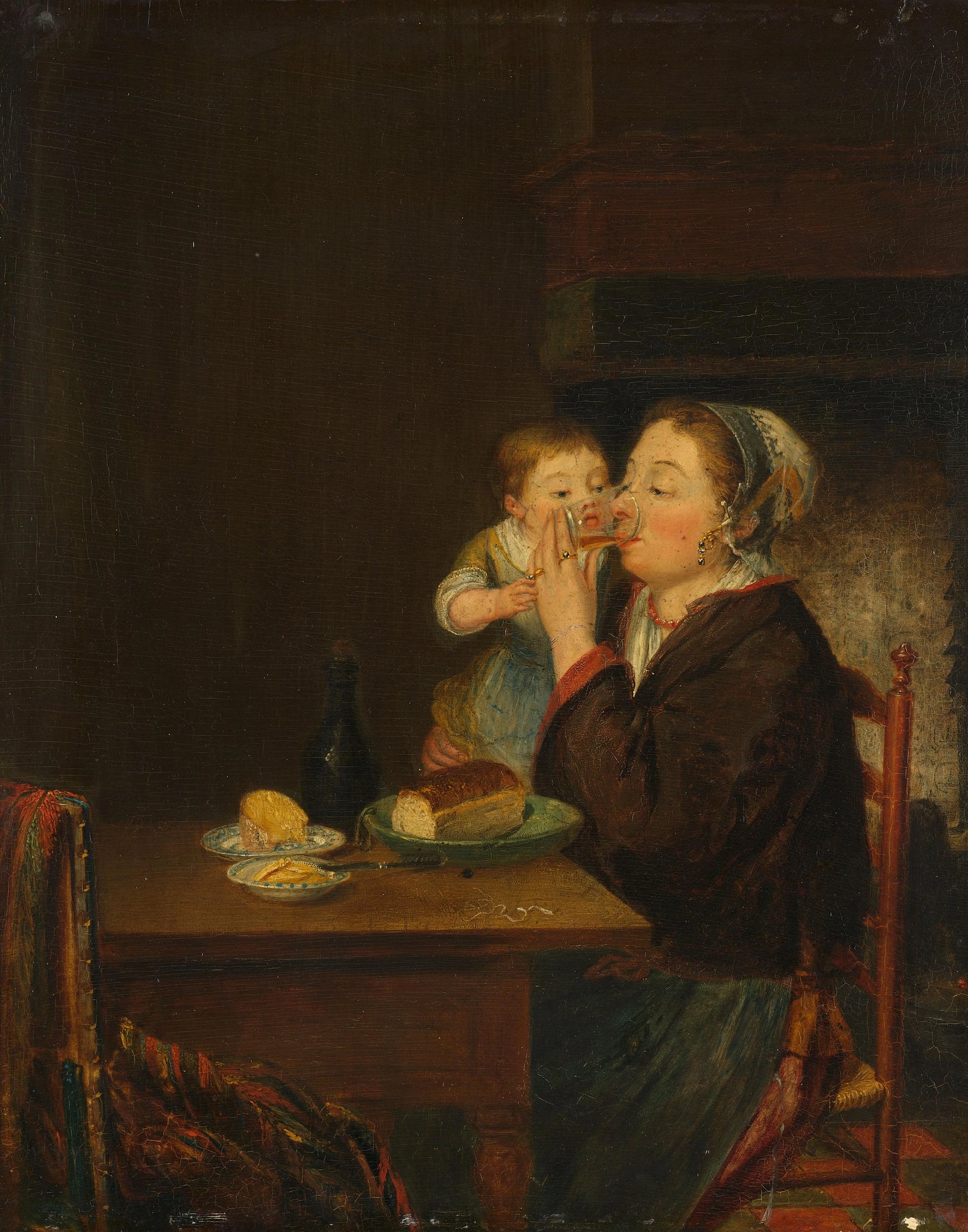 A Mother and her Child – Louis Bernard Coclers Vintage Art Print | Wall Art Poster