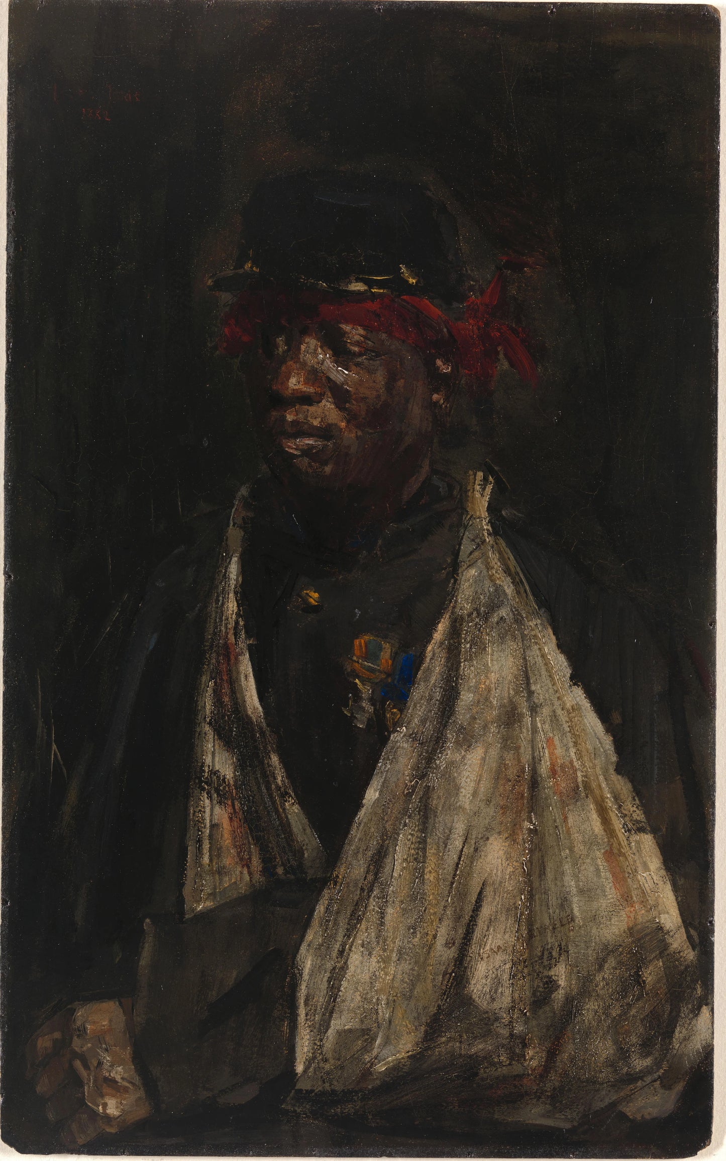 Portrait of a Wounded KNIL soldier – Isaac Israels (signed by artist) Vintage Portrait Art Print | Wall Art Poster