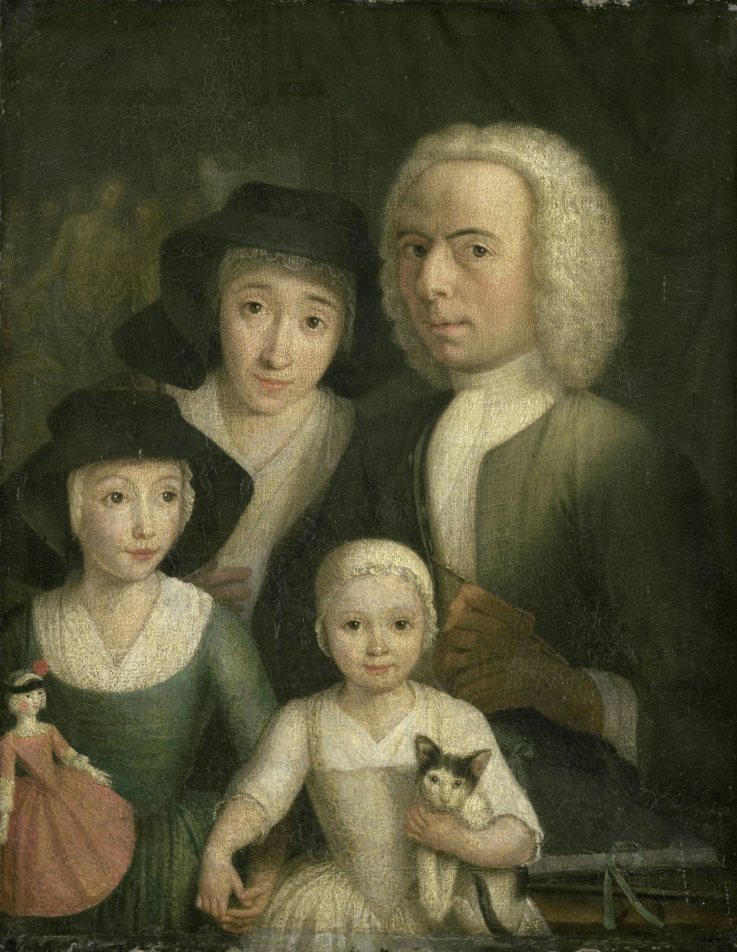 Self Portrait with his Wife Sanneke van Bommel and their two Children – Hendrik Spilman Vintage Self-Portrait Art Print | Wall Art Poster
