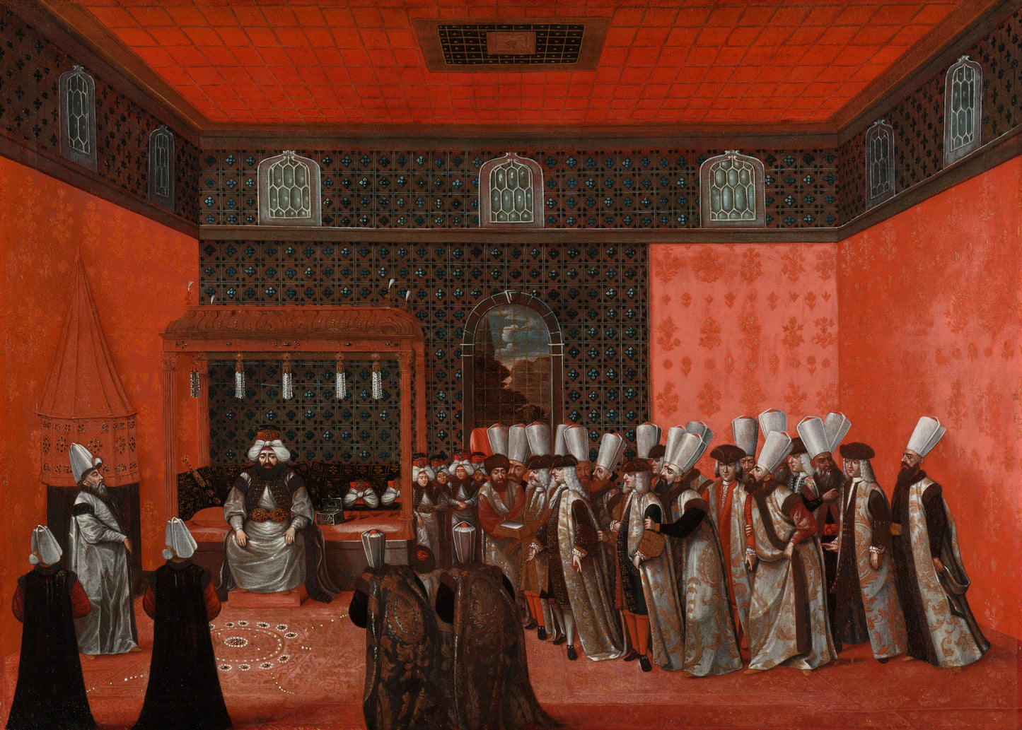 An Ambassador's Audience with Sultan Ahmed III (Ambassador Cornelis Calkoen) – anoniem Vintage Art Print | Wall Art Poster