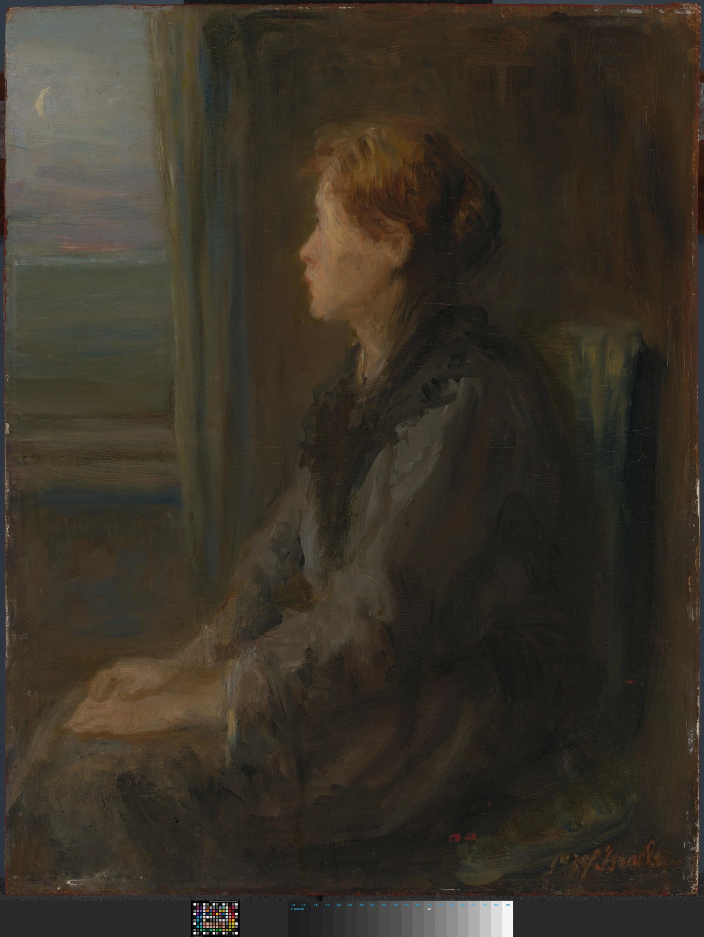 Woman at a Window – Jozef Israëls (mentioned on object) Vintage Art Print | Wall Art Poster