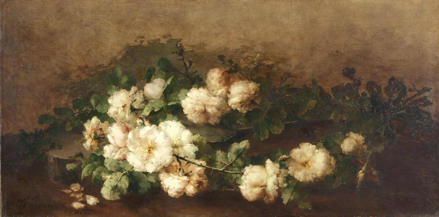 Stilleven met gitaar en rozen – Margaretha Roosenboom Vintage Still Life Art Print | Wall Art Poster
