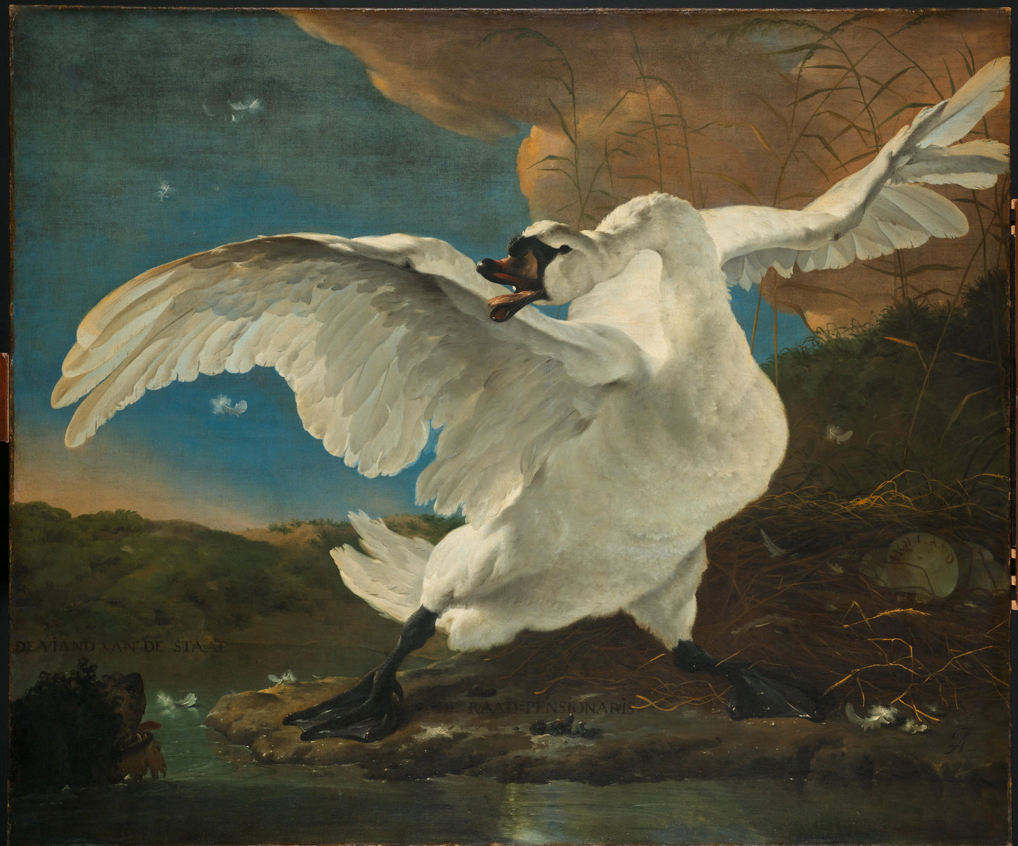 The Threatened Swan; Interpreted later as an Allegory on Johan de Witt – Jan Asselijn Vintage Bird Study Art Print | Wall Art Poster