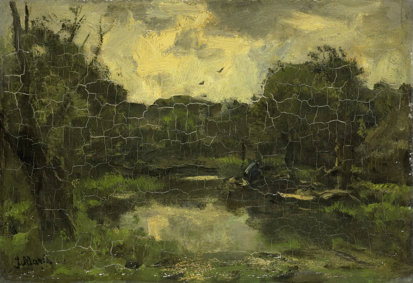 Landschap met schuit – Jacob Maris Vintage Landscape Art Print | Wall Art Poster