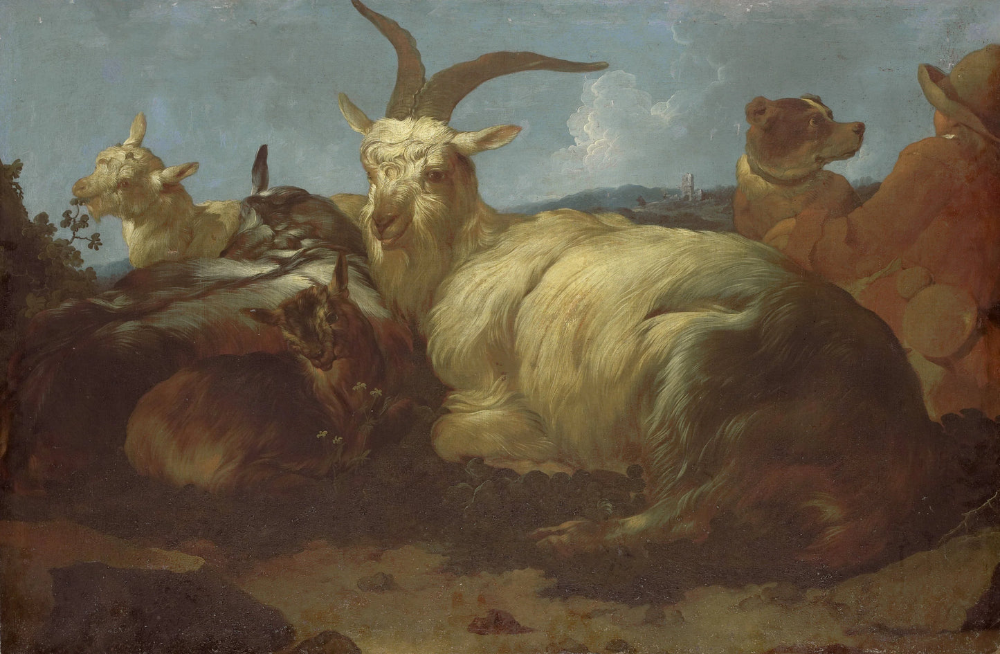 A Goatherd Watching his Animals – Johann Melchior Roos Vintage Animal Study Art Print | Wall Art Poster