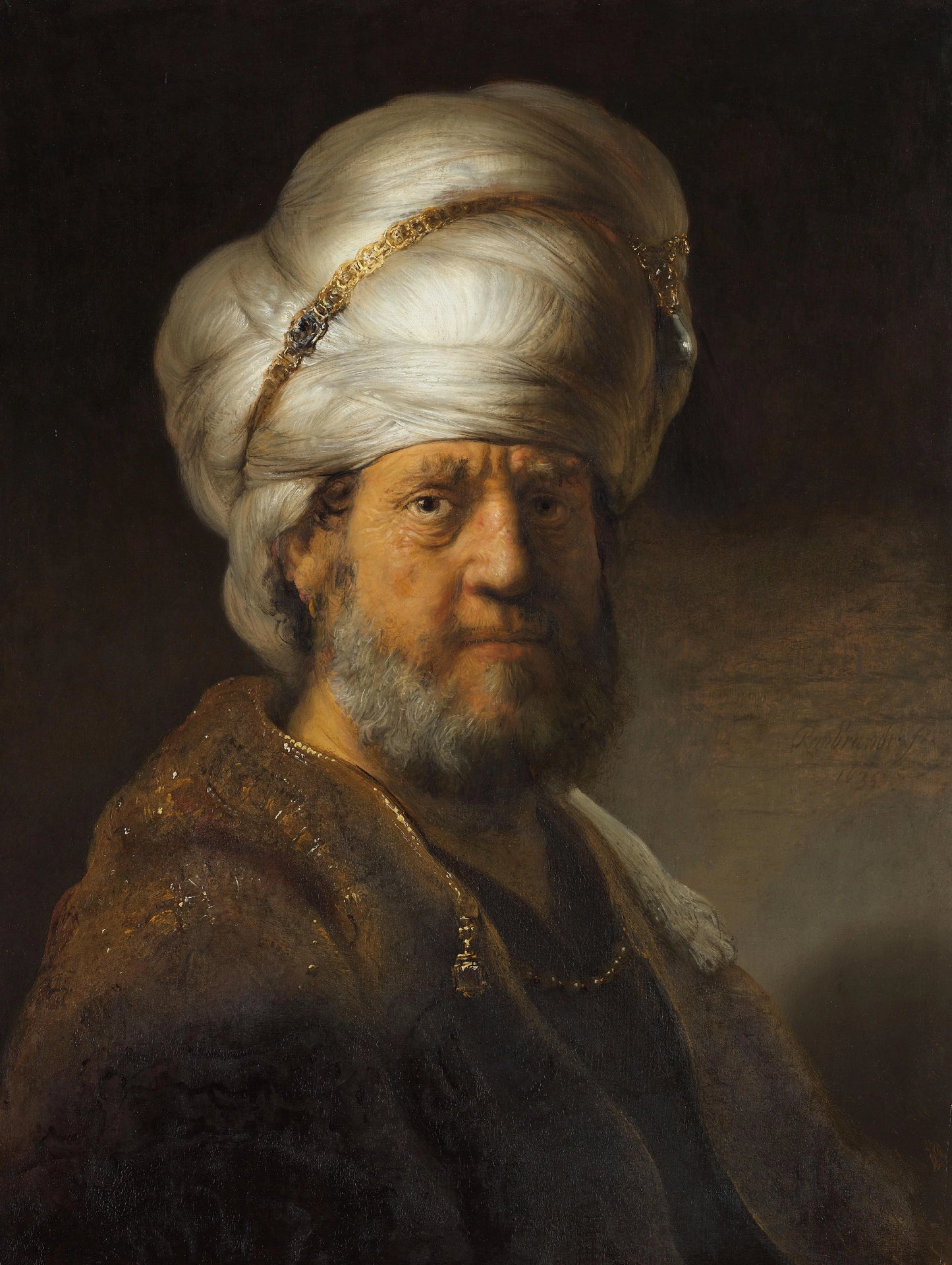 Man in Oriental Dress – Rembrandt van Rijn Vintage Portrait Art Print | Wall Art Poster