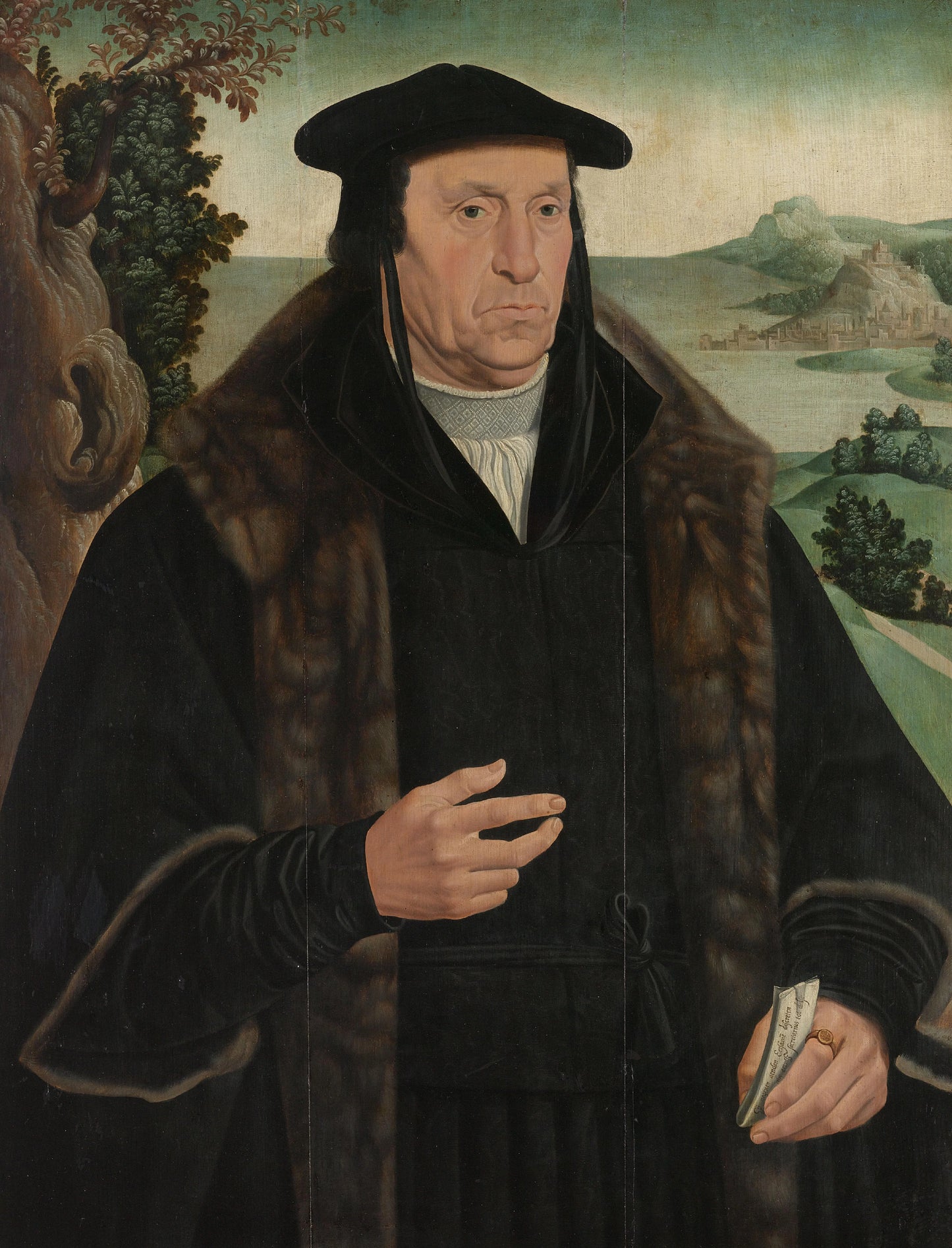 Portrait of Cornelis Aerentsz van der Dussen (1481-1556) – copy after Jan van Scorel Vintage Portrait Art Print | Wall Art Poster