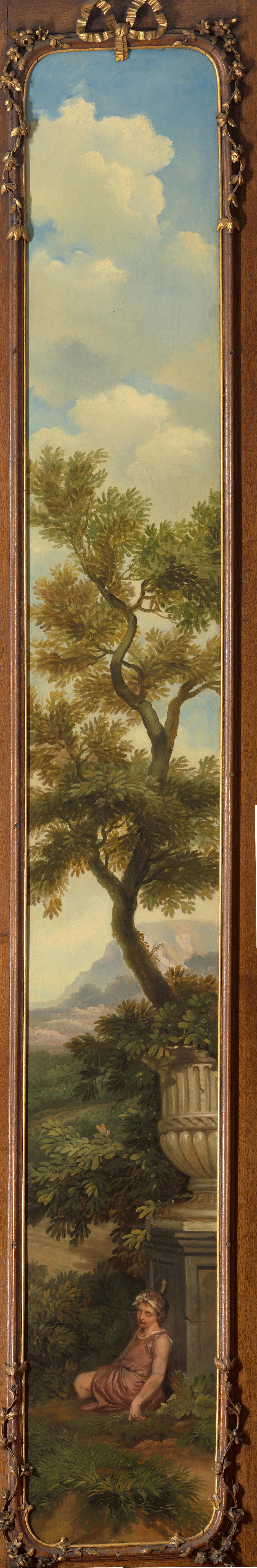 Arcadisch landschap met een slapende jongen onder een boom – Jurriaan Andriessen Vintage Art Print | Wall Art Poster