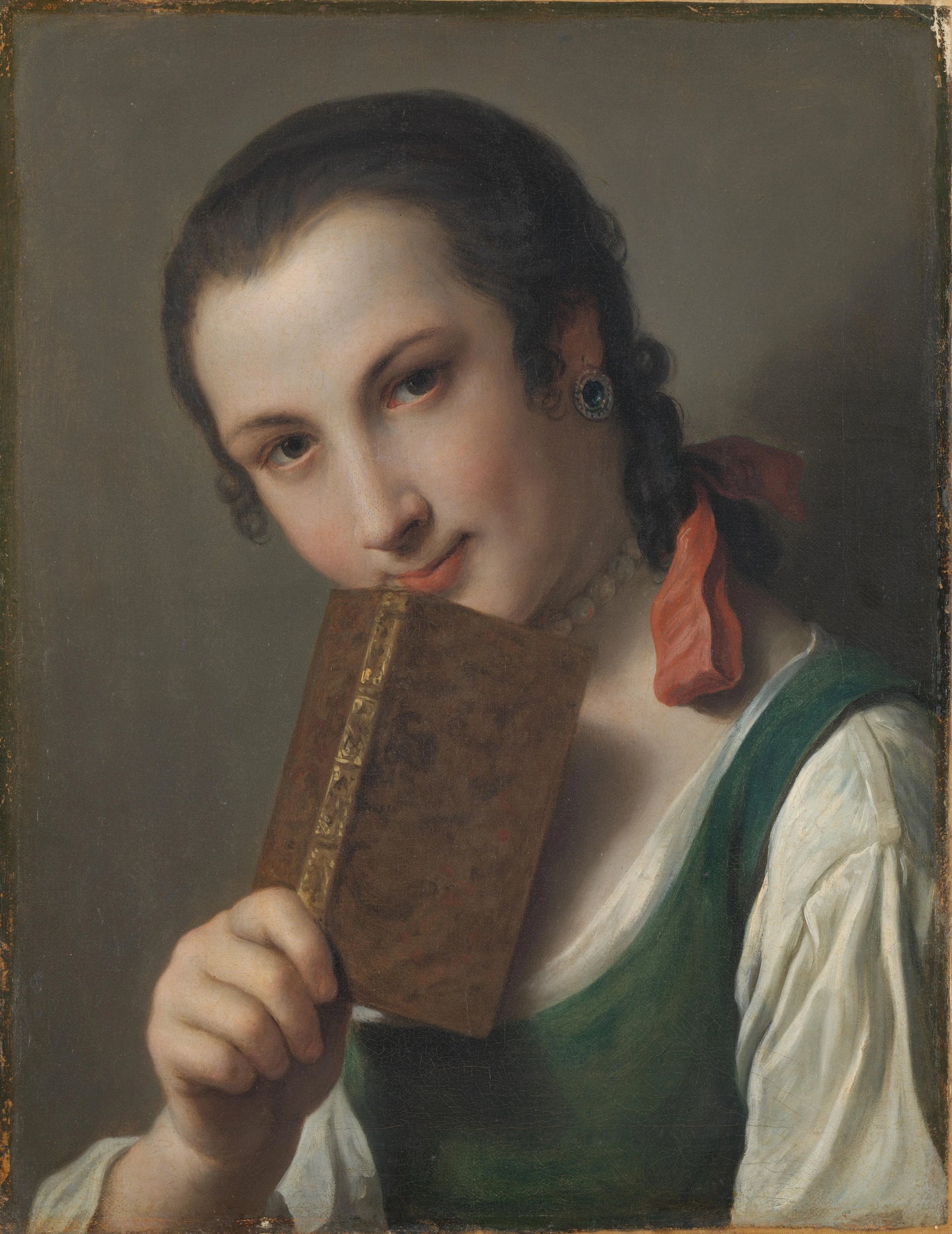 A Young Woman with a Book – Pietro Rotari Vintage Portrait Art Print | Wall Art Poster
