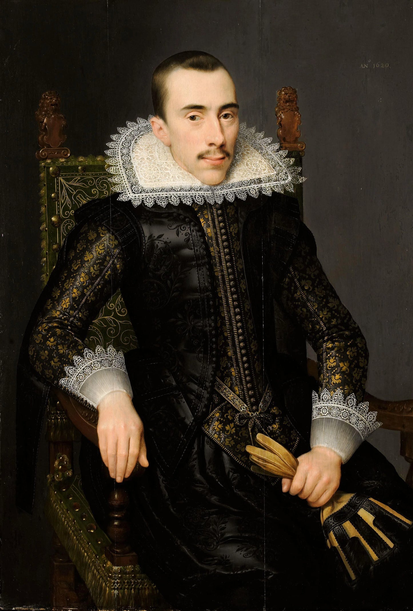 Portrait of a Man, possibly Walterus Fourmenois (1596-1653) – attributed to Salomon Mesdach Vintage Portrait Art Print | Wall Art Poster