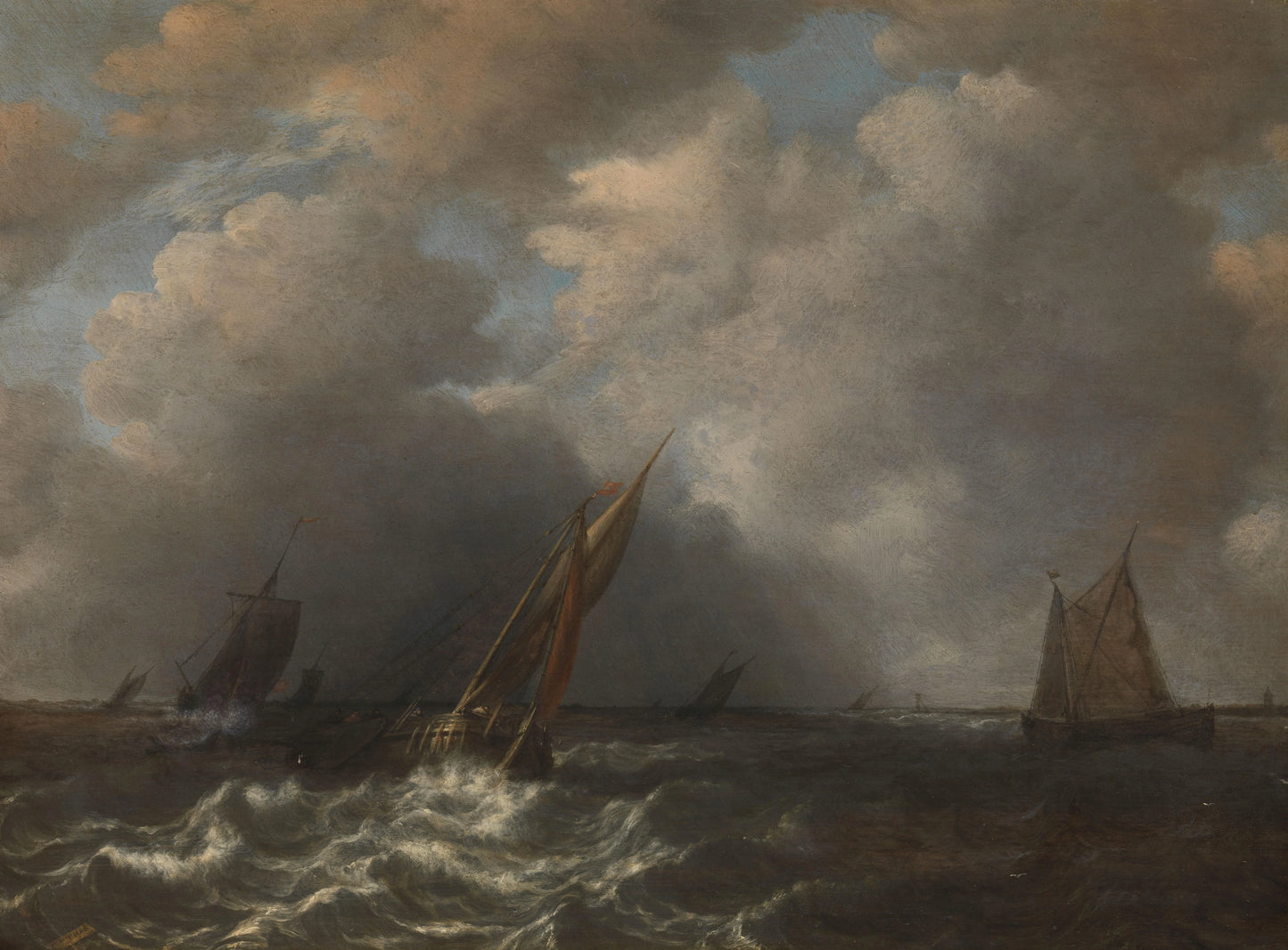 Storm on the Meuse River – Hendrick Martensz Sorgh Vintage Marine Scene Art Print | Wall Art Poster