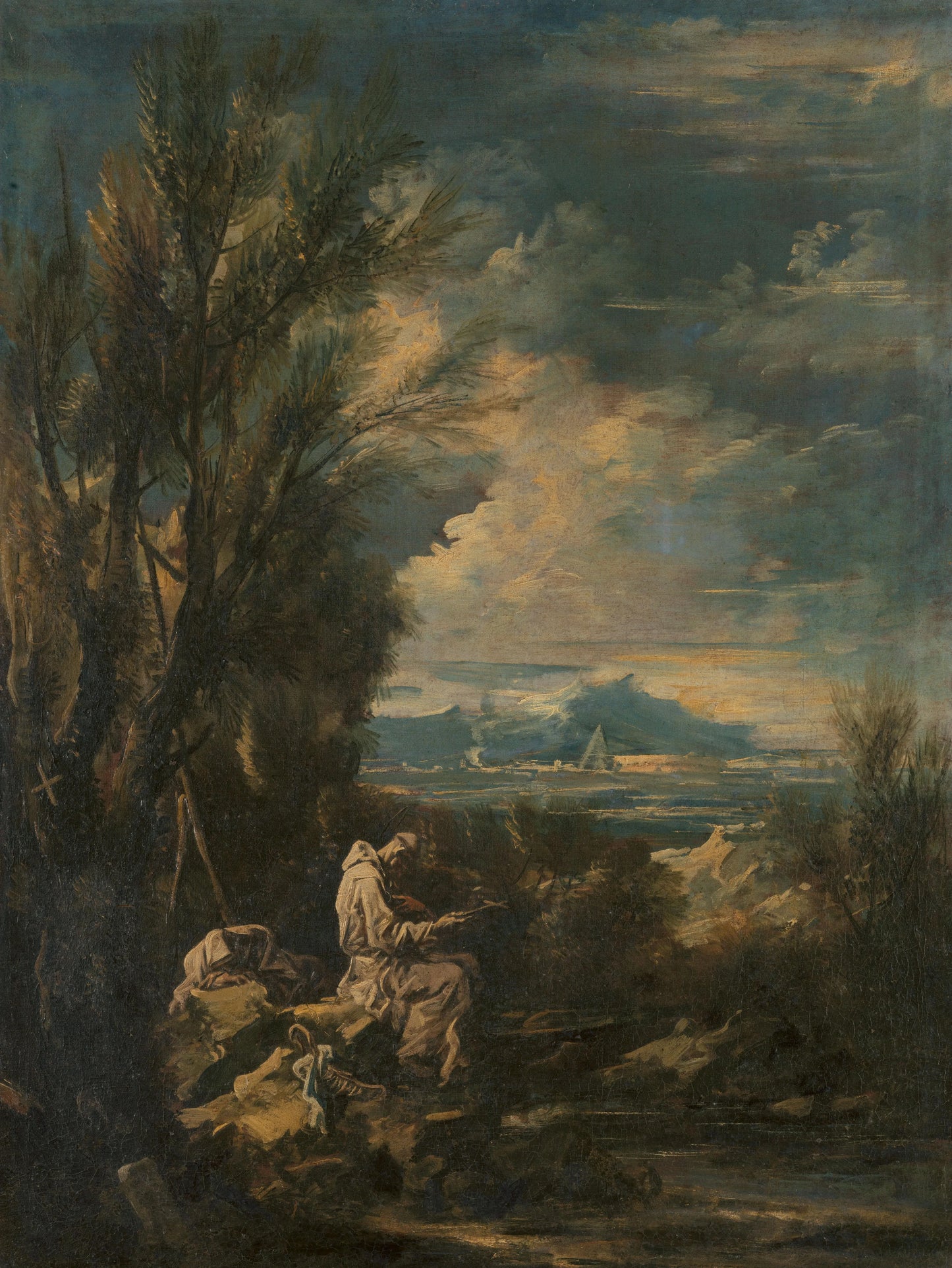 Landscape with Saint Bruno ? – Alessandro Magnasco Vintage Landscape Art Print | Wall Art Poster