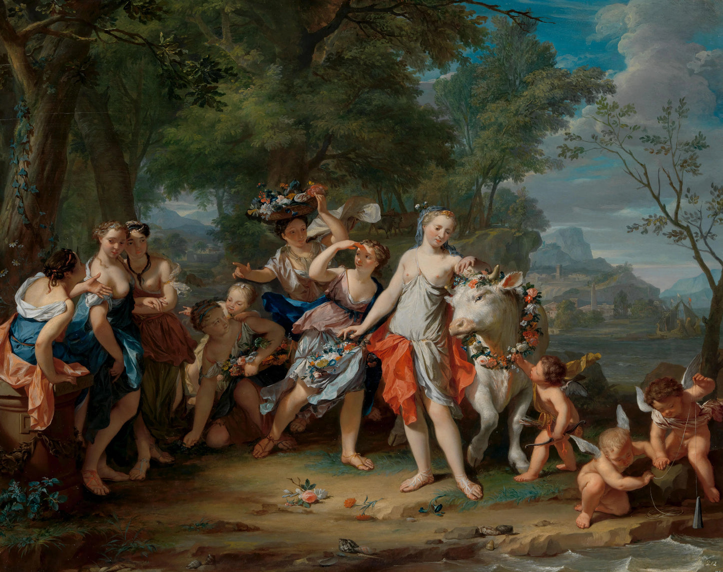 The Rape of Europa – Nicolaas Verkolje Vintage Floral Art Print | Wall Art Poster