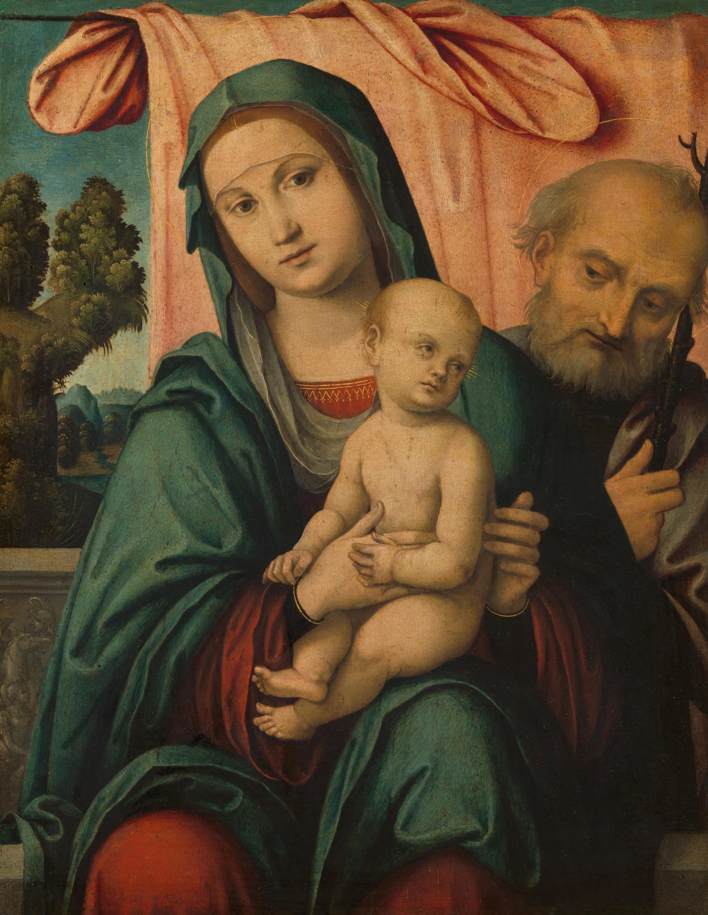 The Holy Family – toegeschreven aan Lorenzo Costa Vintage Art Print | Wall Art Poster