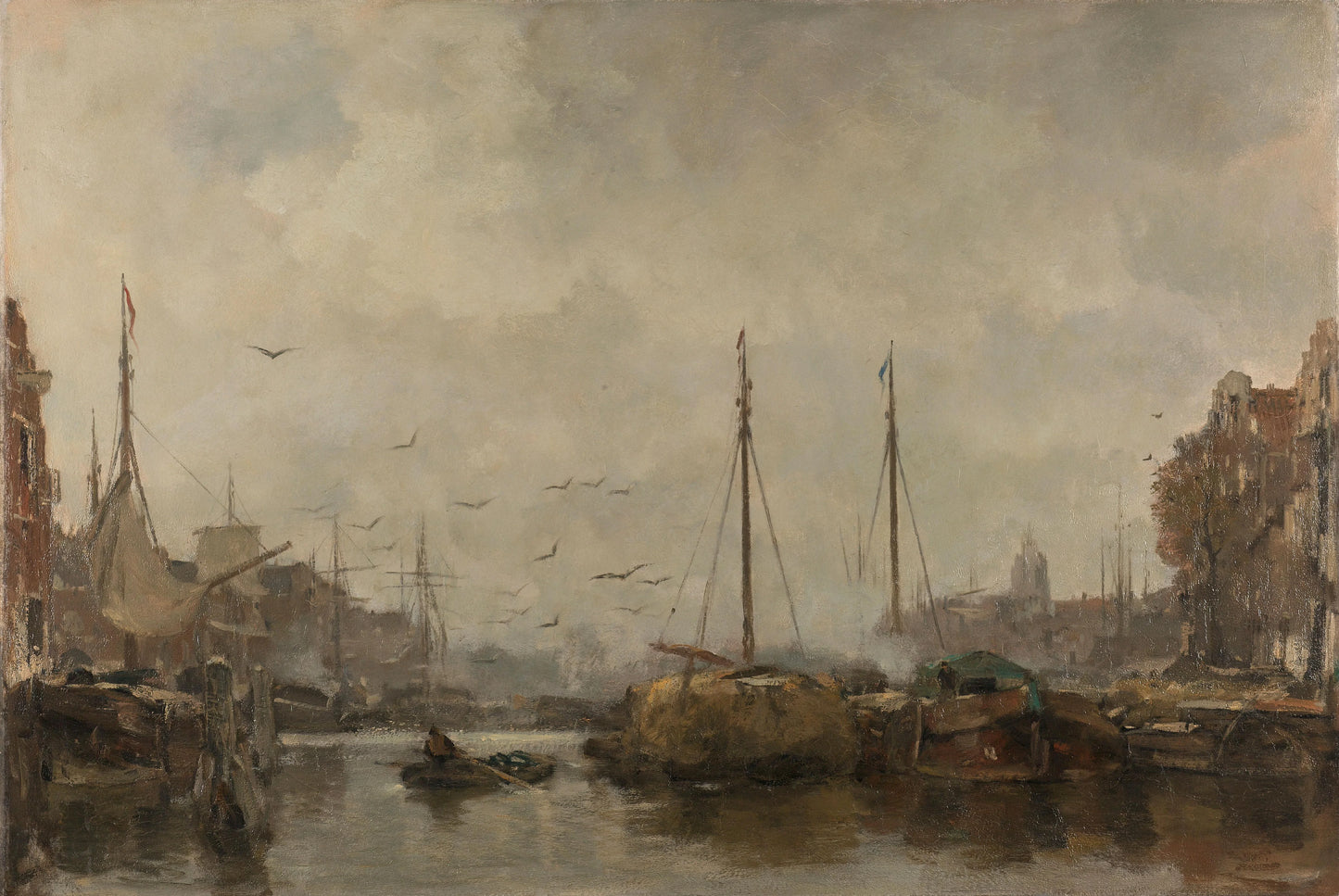 Cityscape – Jacob Maris Vintage Harbour Scene Art Print | Wall Art Poster
