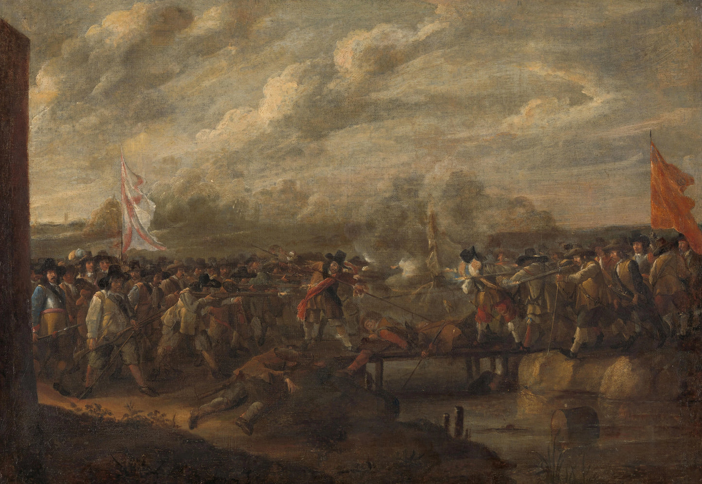 Infantry Skirmish in the Eighty Years War – attributed to Nicolaas van Eyck (II) Vintage Art Print | Wall Art Poster