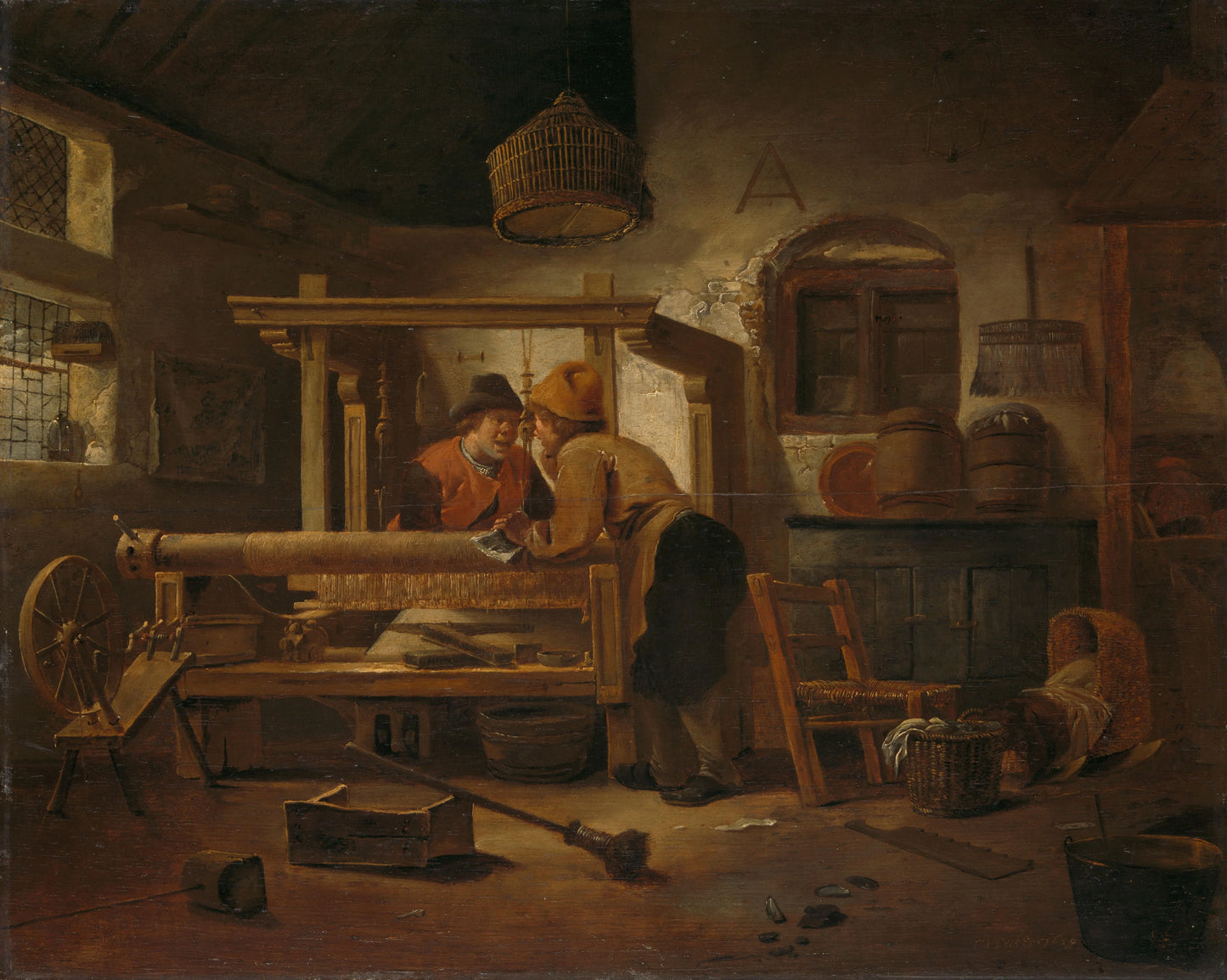 Weaver's Workshop – Cornelis Gerritsz Decker Vintage Art Print | Wall Art Poster