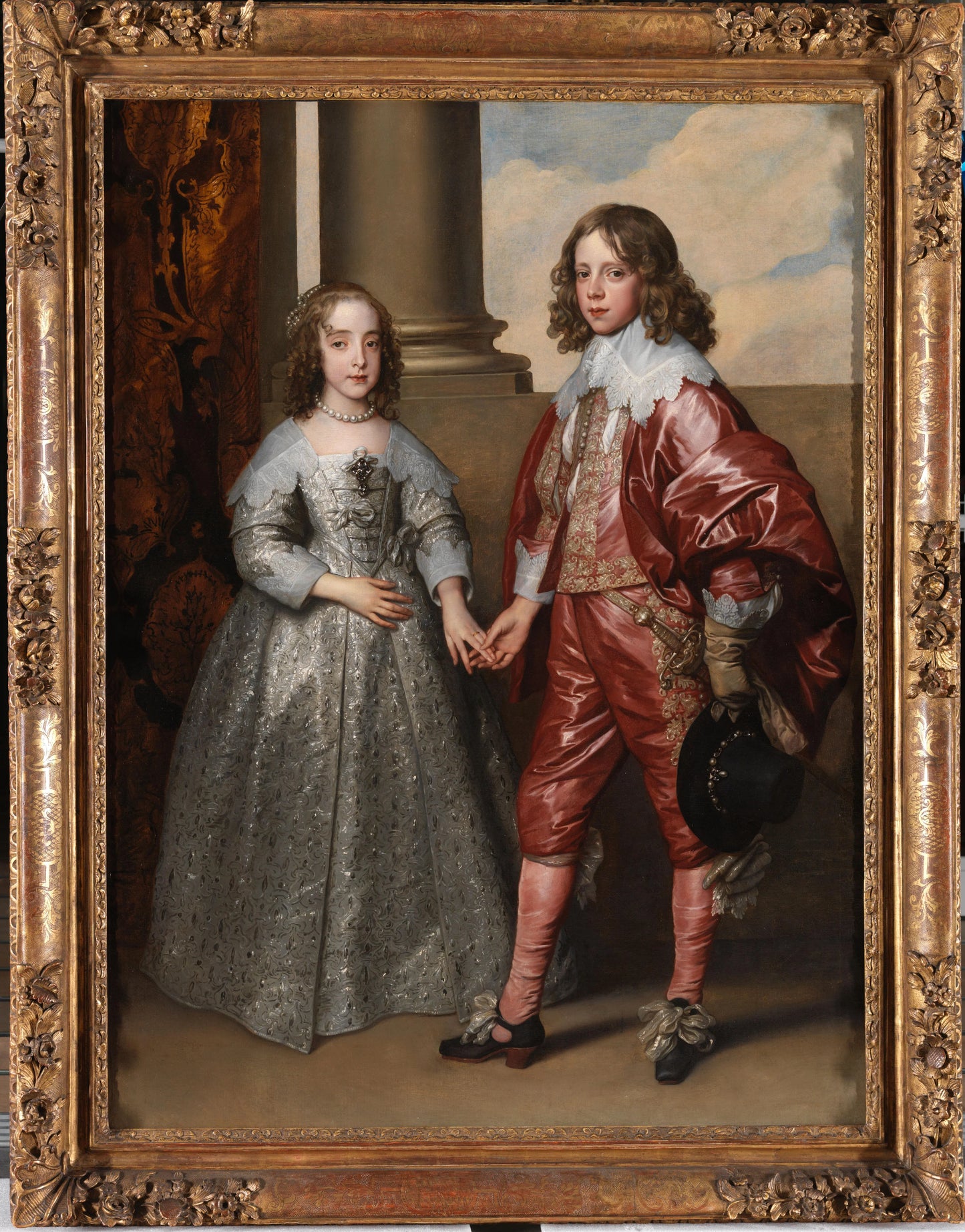 Double Portrait of Willem II (1626-1650), Prince of Orange, and Princess Mary Stuart (1631-1660), later Princess Royal – Anthony van Dyck Vintage Portrait Art Print | Wall Art Poster