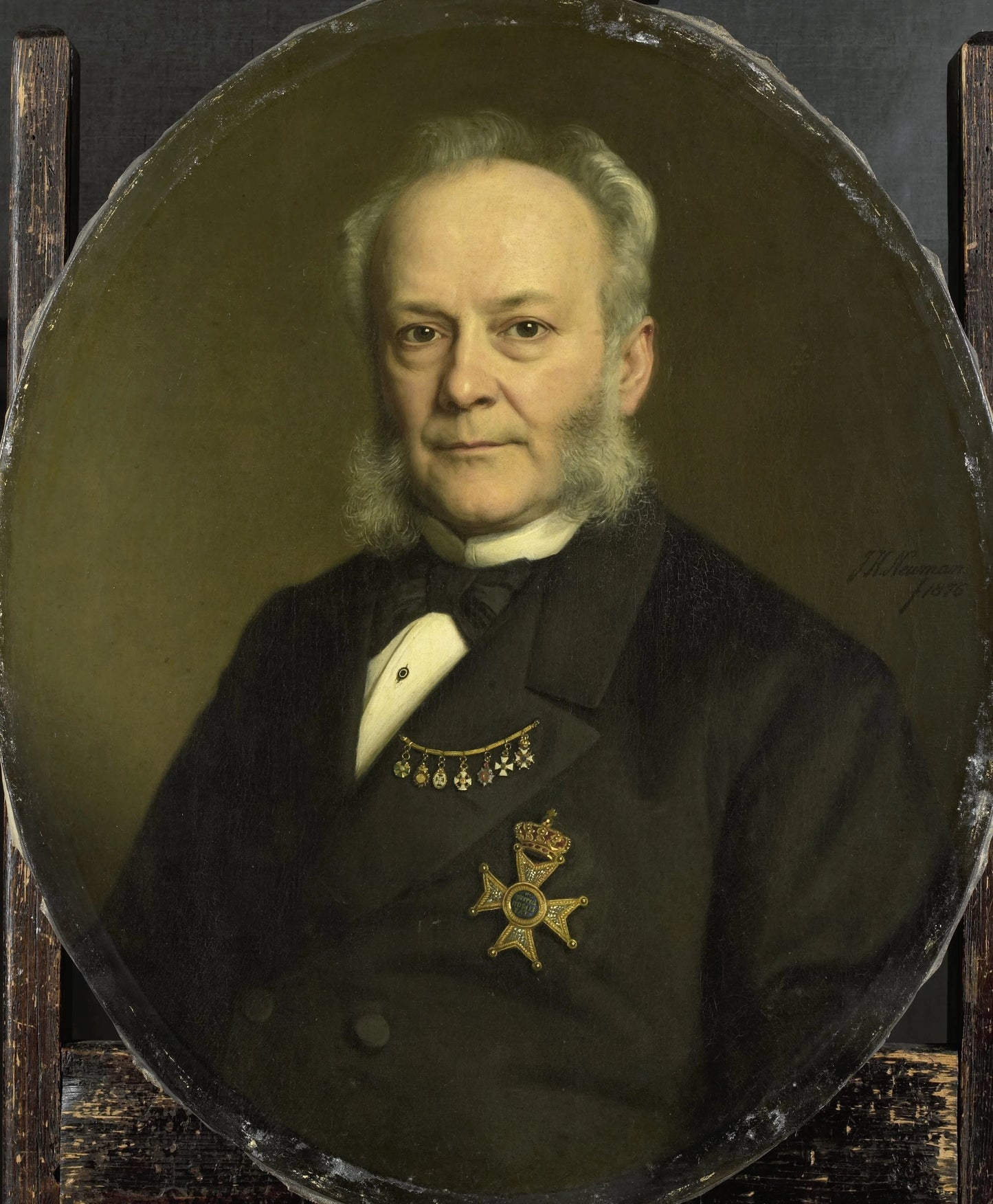 Pieter Mijer (1812-81). Gouverneur-generaal van Nederlands Oost Indië – Johan Heinrich Neuman (mentioned on object) Vintage Portrait Art Print | Wall Art Poster