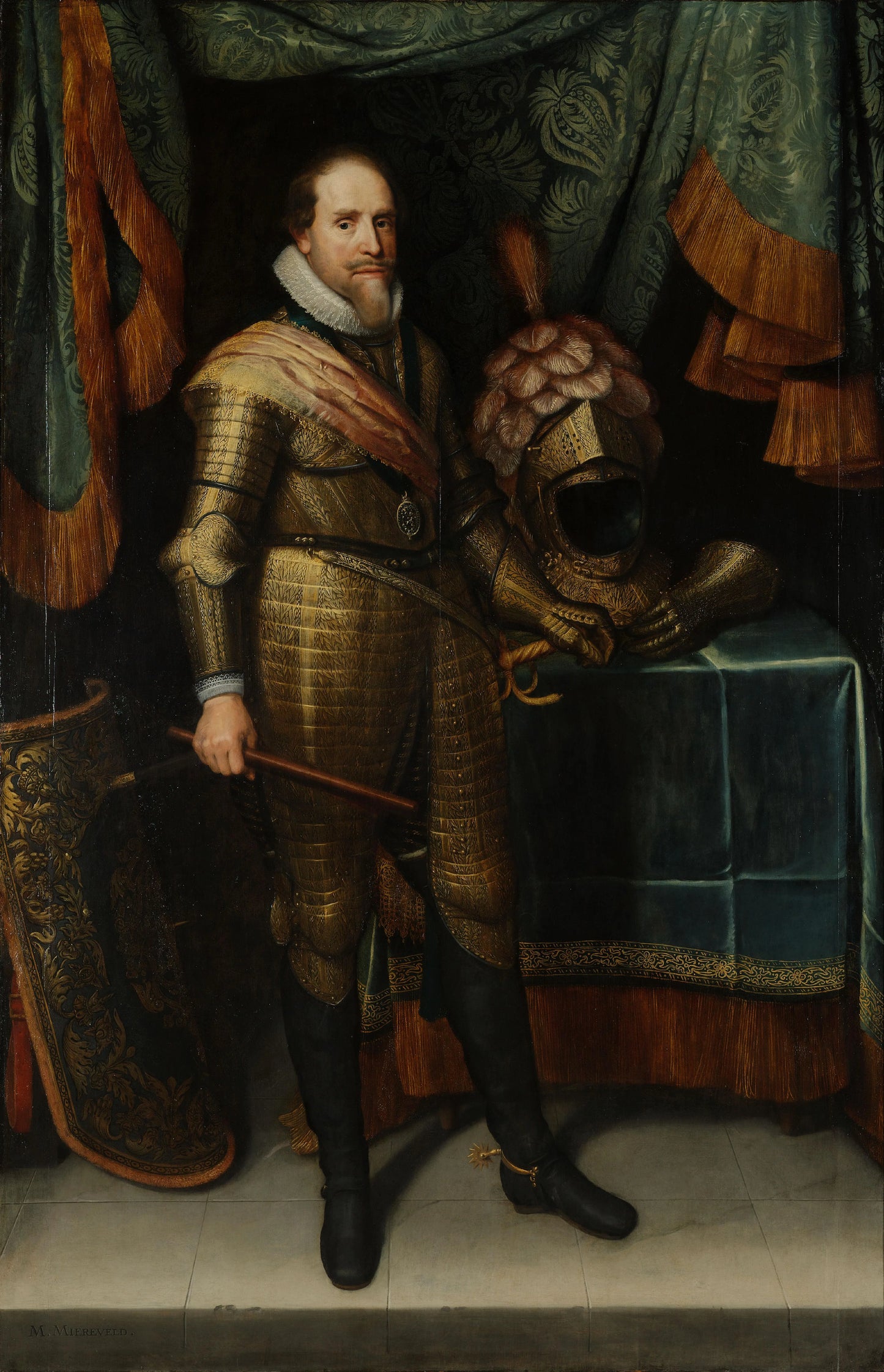 Portrait of Maurits (1567-1625), Prince of Orange – Michiel Jansz. van Mierevelt (eigenhandig gesigneerd) Vintage Portrait Art Print | Wall Art Poster