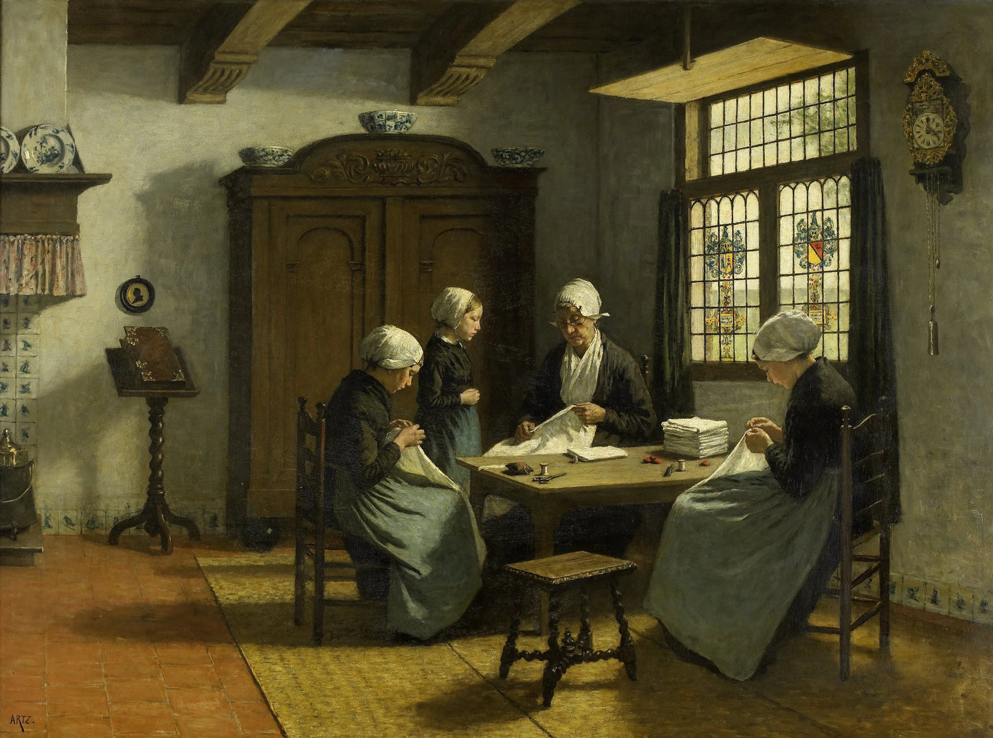 In the Orphanage at Katwijk-Binnen – David Adolph Constant Artz (vermeld op object) Vintage Art Print | Wall Art Poster