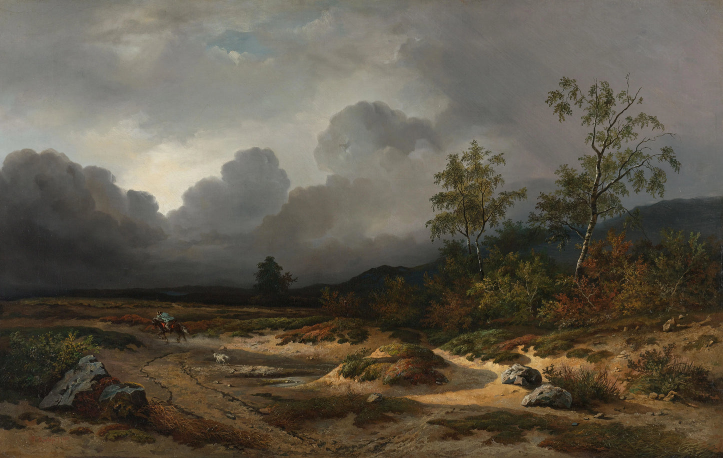 Landscape with a Thunderstorm Brewing – Willem Roelofs (I) Vintage Landscape Art Print | Wall Art Poster