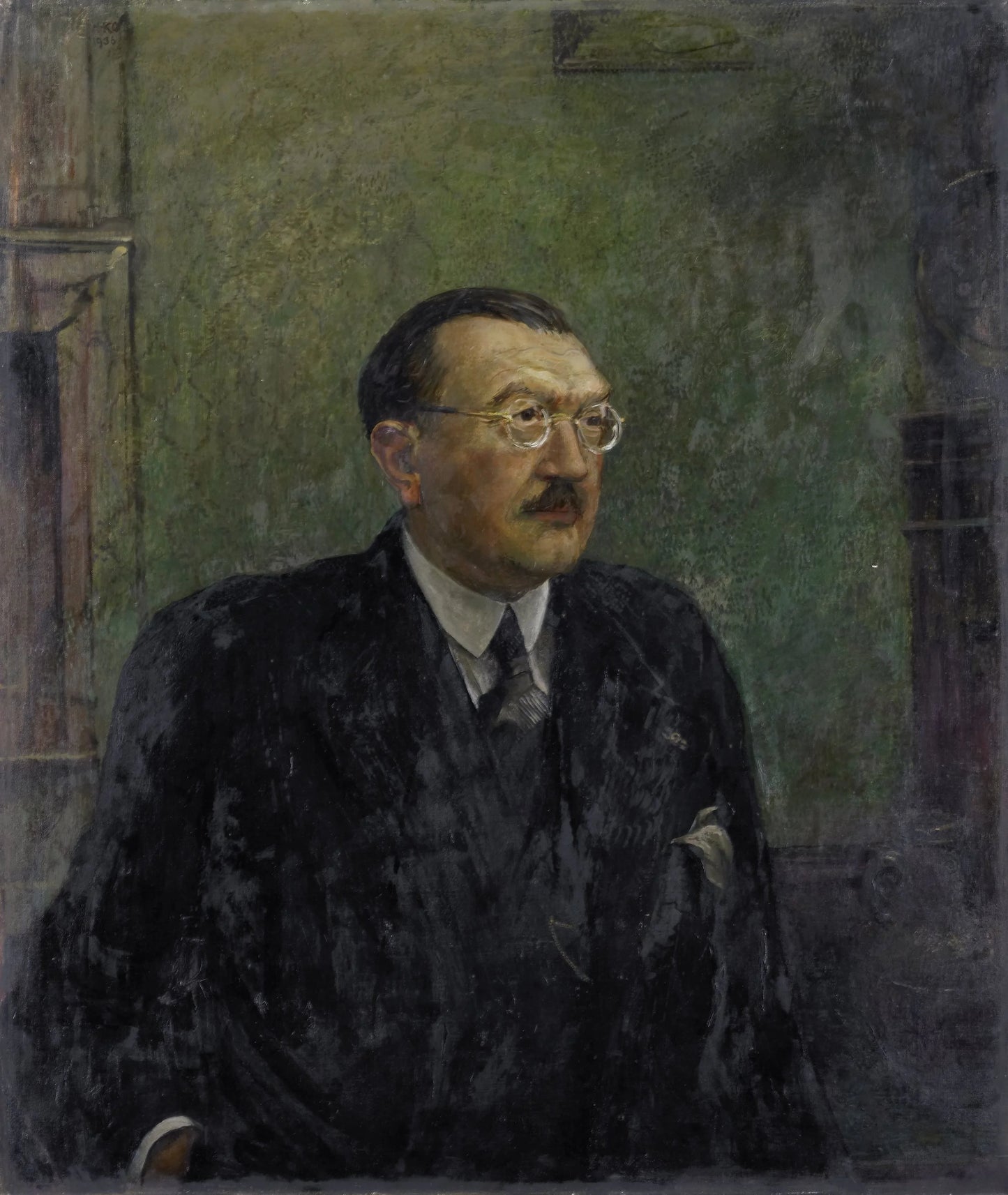 Frederik Schmidt-Degener (1881-1941), Director-General of the Rijksmuseum, Amsterdam (1922-41) – Harm Kamerlingh Onnes (eigenhandig gesigneerd) Vintage Portrait Art Print | Wall Art Poster