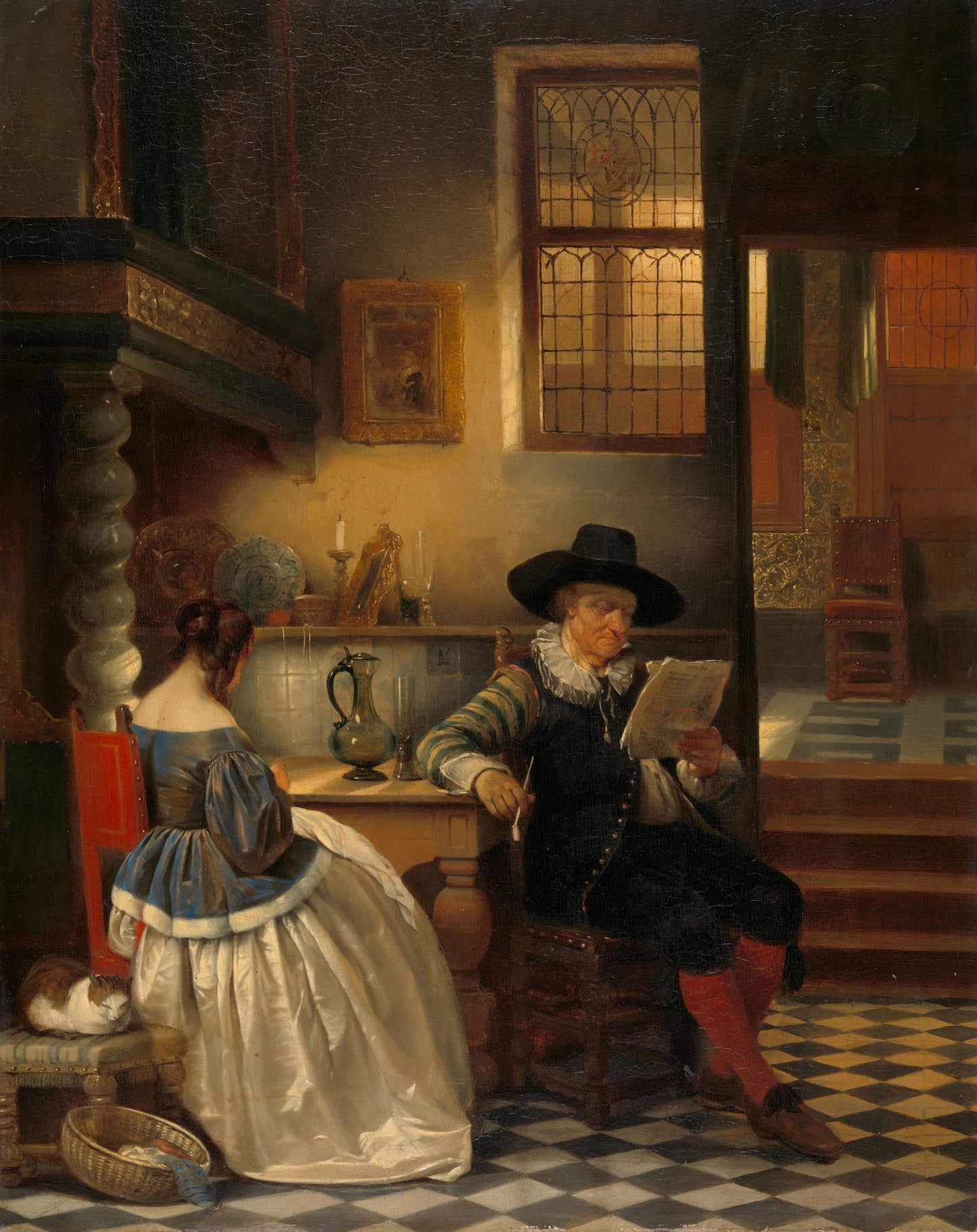 Seventeenth-century Interior – Henri Leys (baron) Vintage Art Print | Wall Art Poster