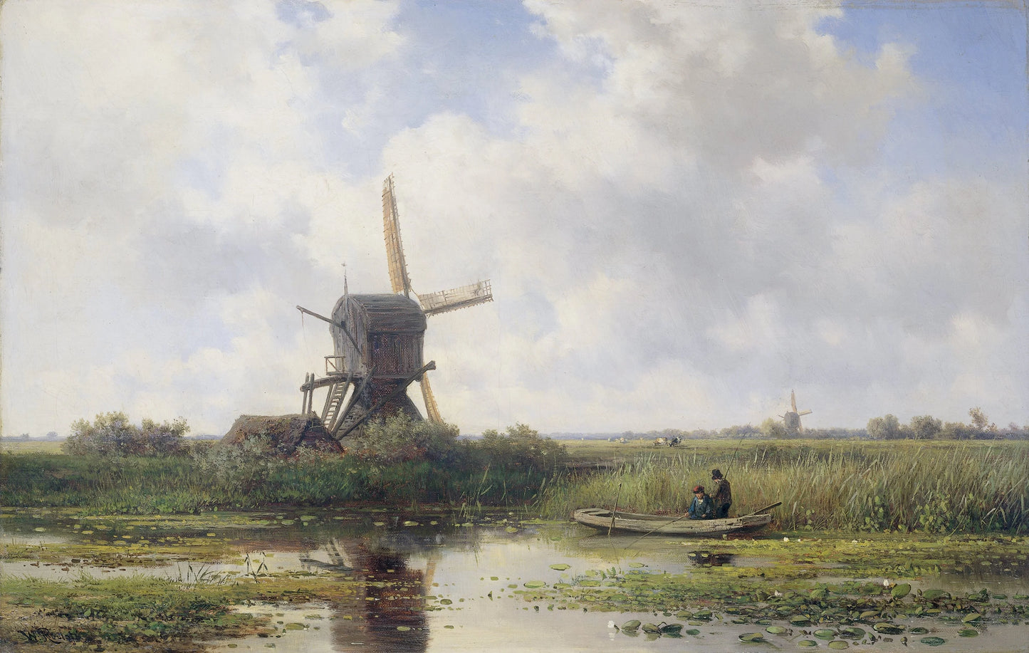 The Gein River, near Abcoude – Willem Roelofs (I) Vintage Landscape Art Print | Wall Art Poster