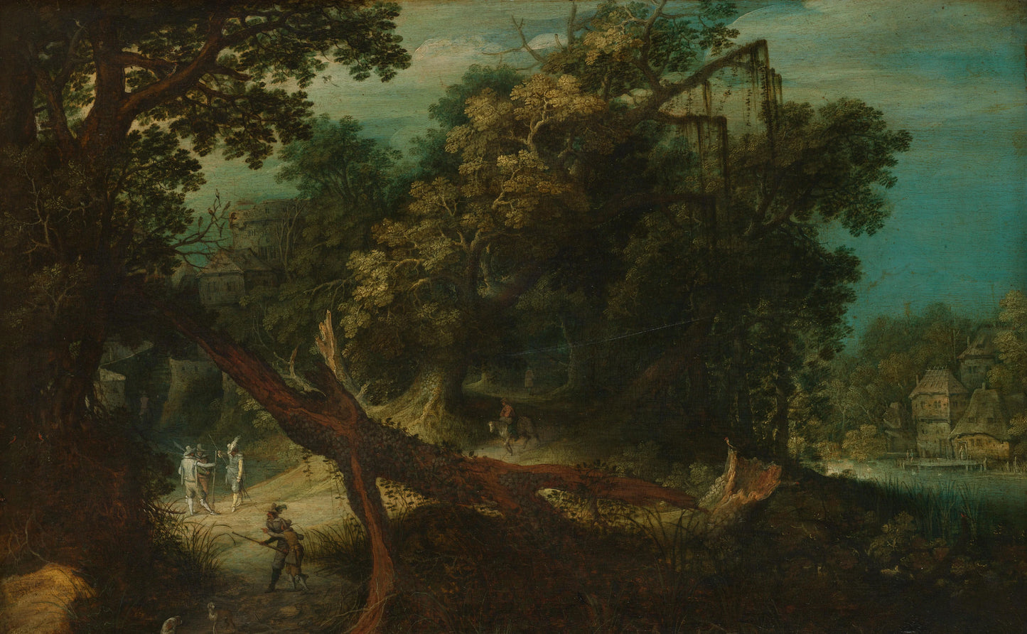 Shooters in a Forest Glade – Adriaen van Stalbemt Vintage Landscape Art Print | Wall Art Poster