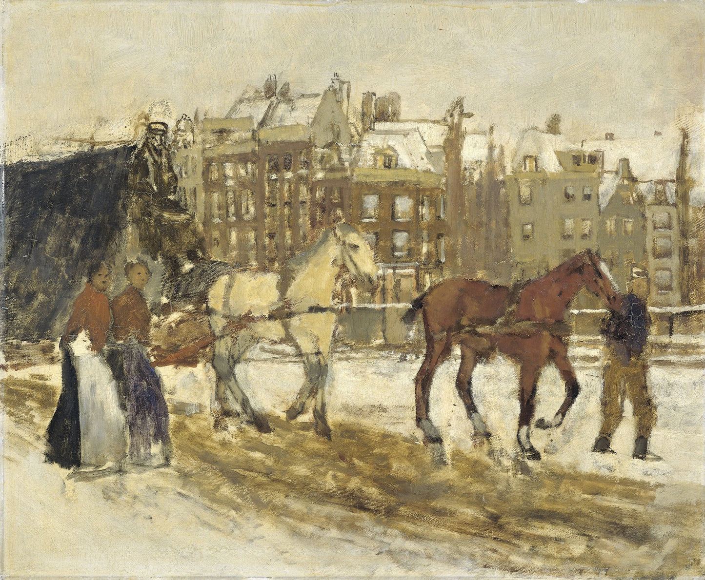 The Rokin, Amsterdam – George Hendrik Breitner (mentioned on object) Vintage Cityscape Art Print | Wall Art Poster