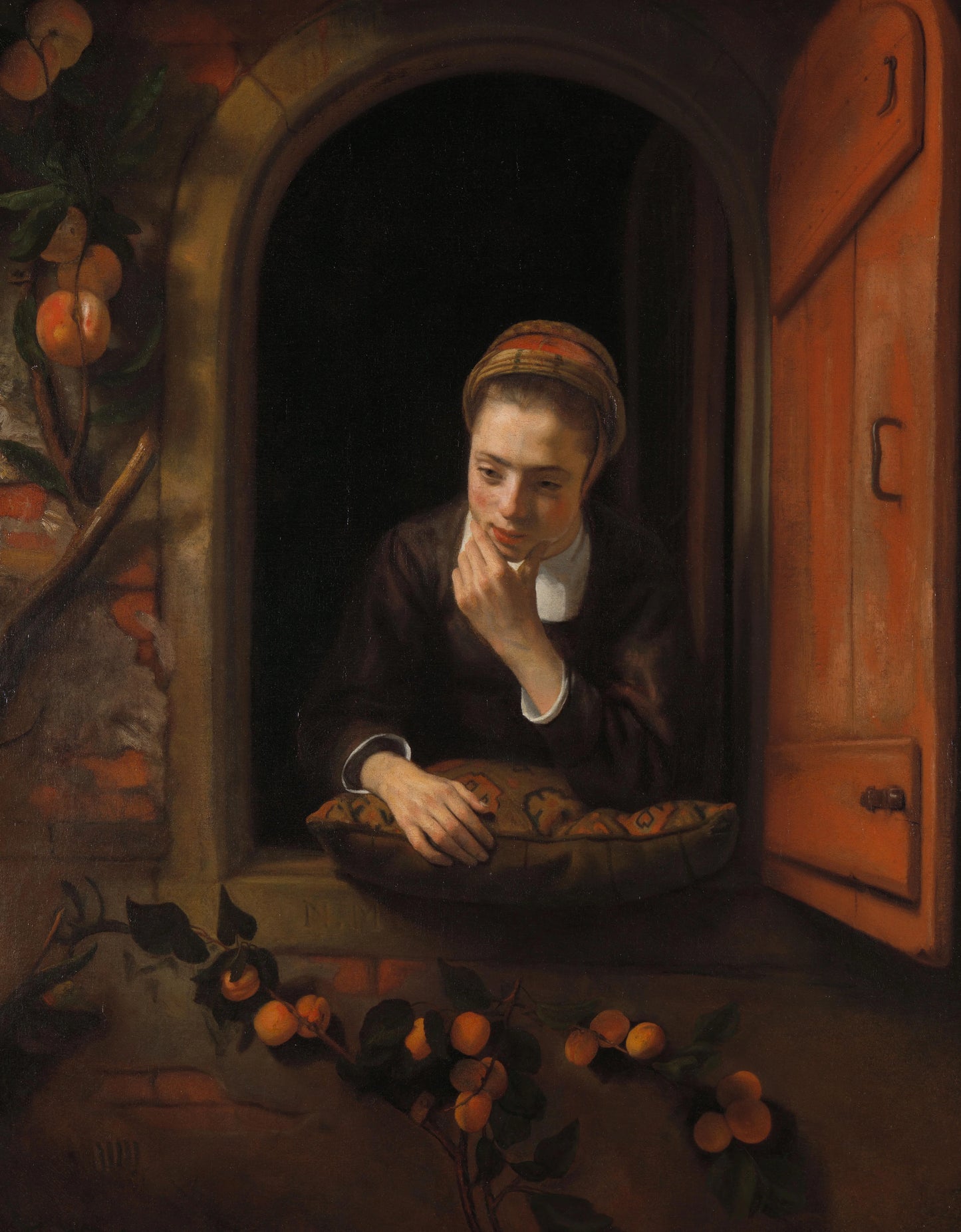 Girl at a Window, known as ‘The Daydreamer’ – Nicolaes Maes Vintage Art Print | Wall Art Poster