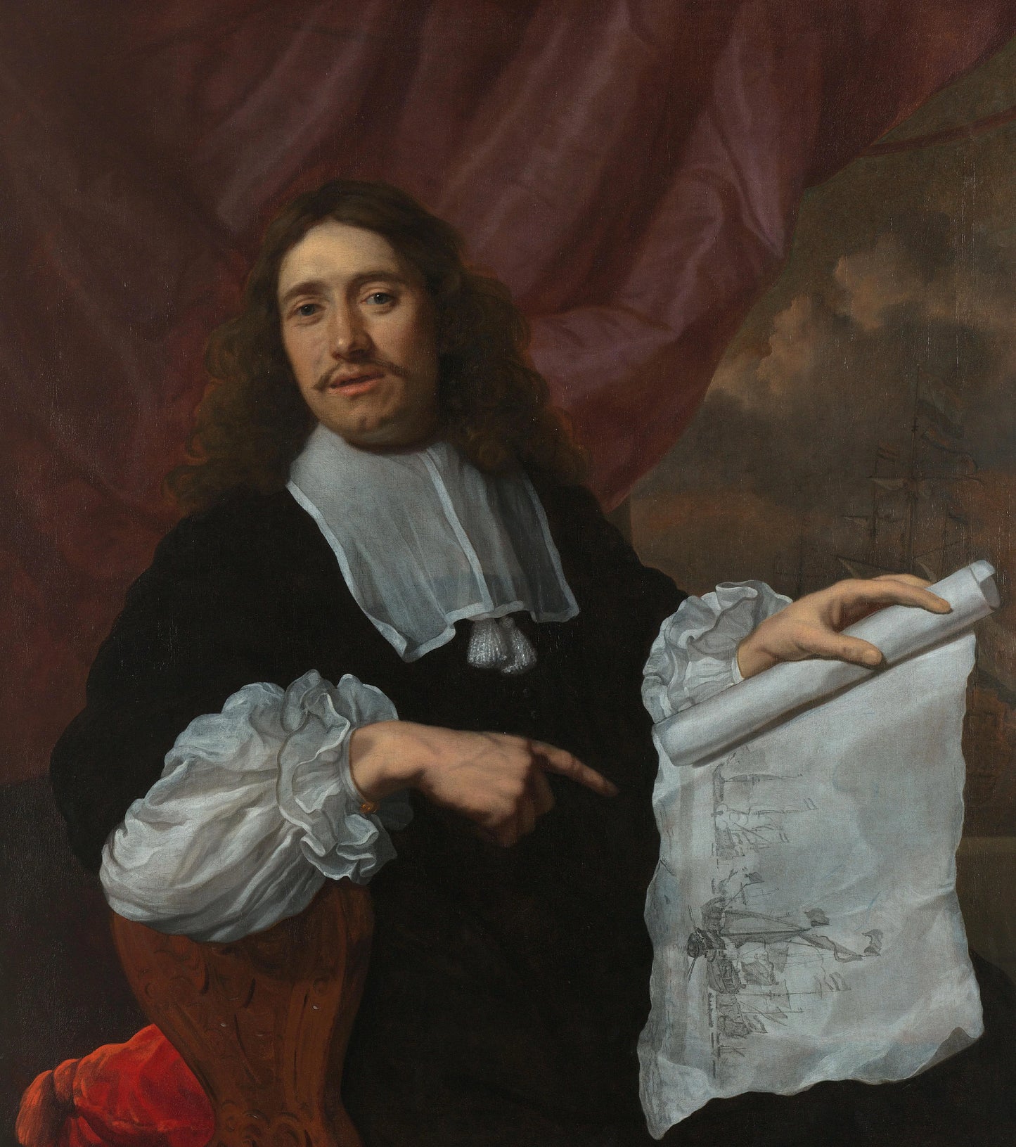 Willem van de Velde II (1633-1707), Painter – Lodewijk van der Helst Vintage Self-Portrait Art Print | Wall Art Poster