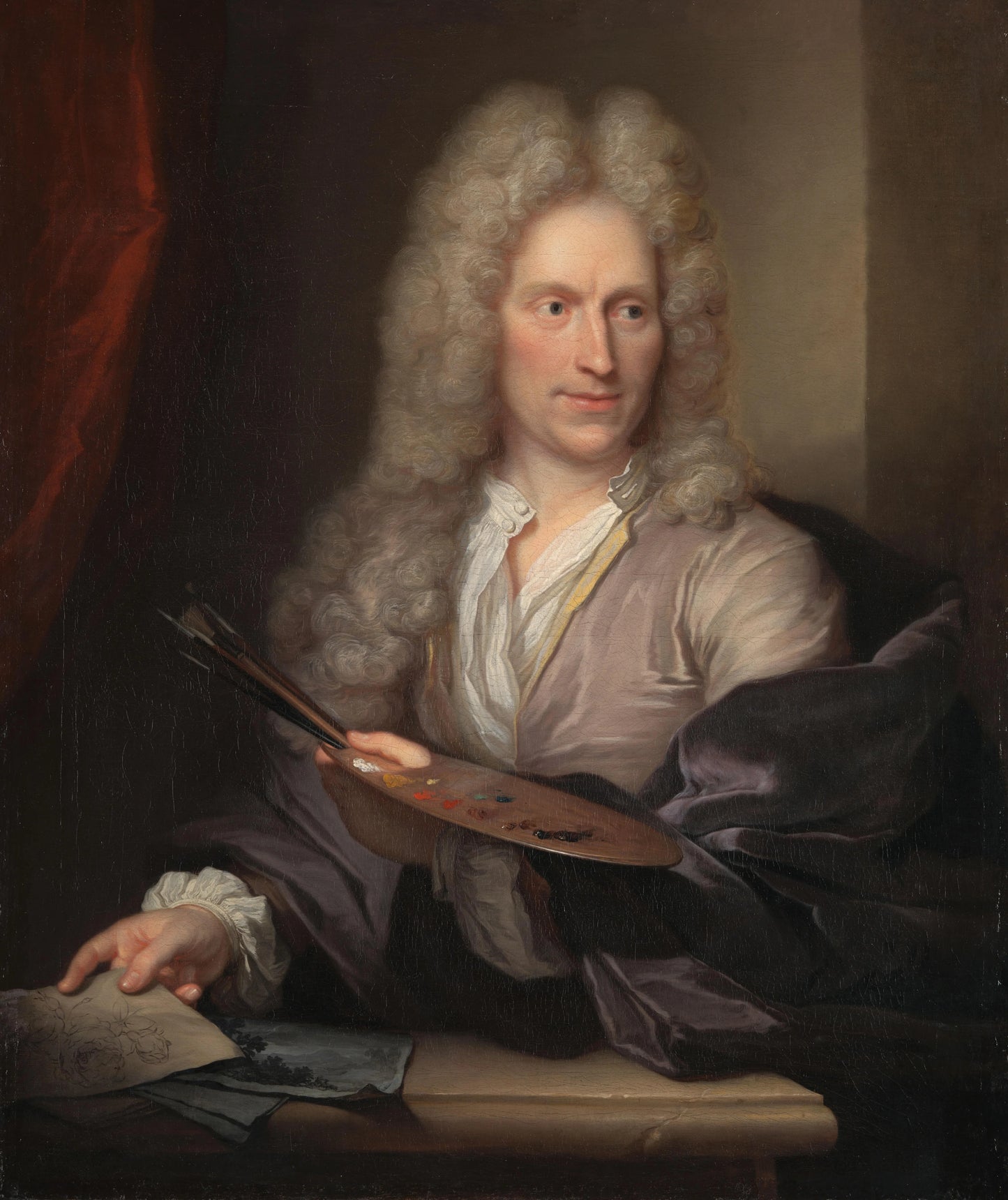 Portrait of Jan van Huysum – Arnold Boonen Vintage Self-Portrait Art Print | Wall Art Poster