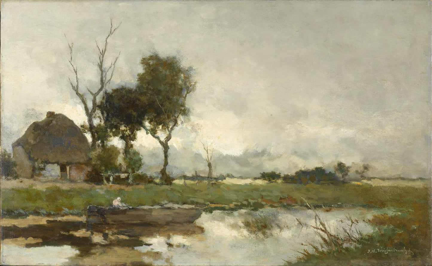 Autumn Landscape – Johan Hendrik Weissenbruch (mentioned on object) Vintage Landscape Art Print | Wall Art Poster