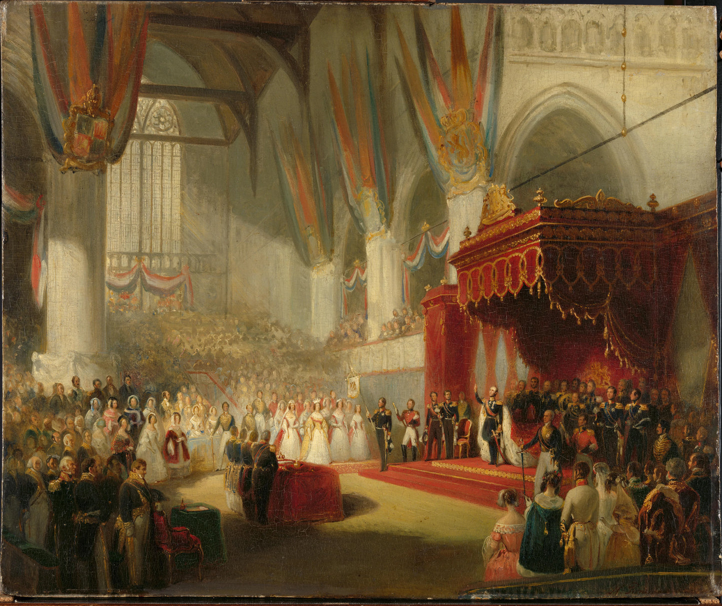 The Inauguration of King William II in the Nieuwe Kerk in Amsterdam on 28 November 1840 – Nicolaas Pieneman (vermeld op object) Vintage Art Print | Wall Art Poster
