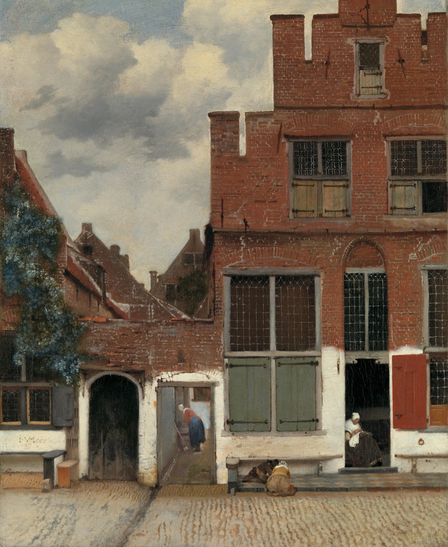 View of Houses in Delft, Known as ‘The Little Street’ – Johannes Vermeer Vintage Portrait Art Print | Wall Art Poster